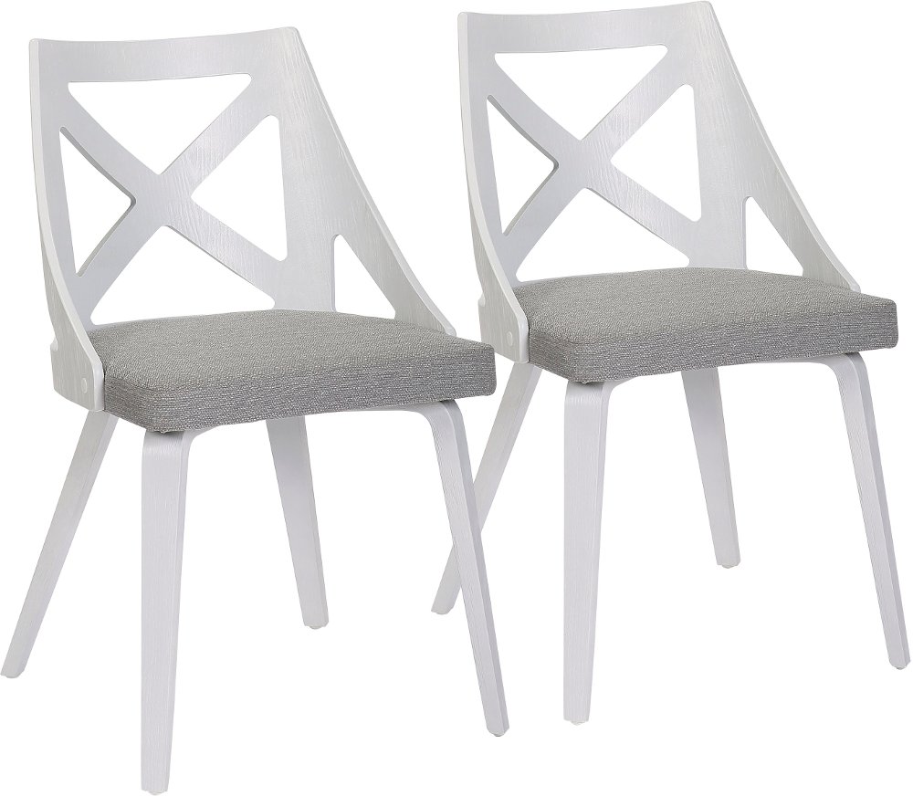 Charlotte White & Light Gray Dining Chairs Set of 2