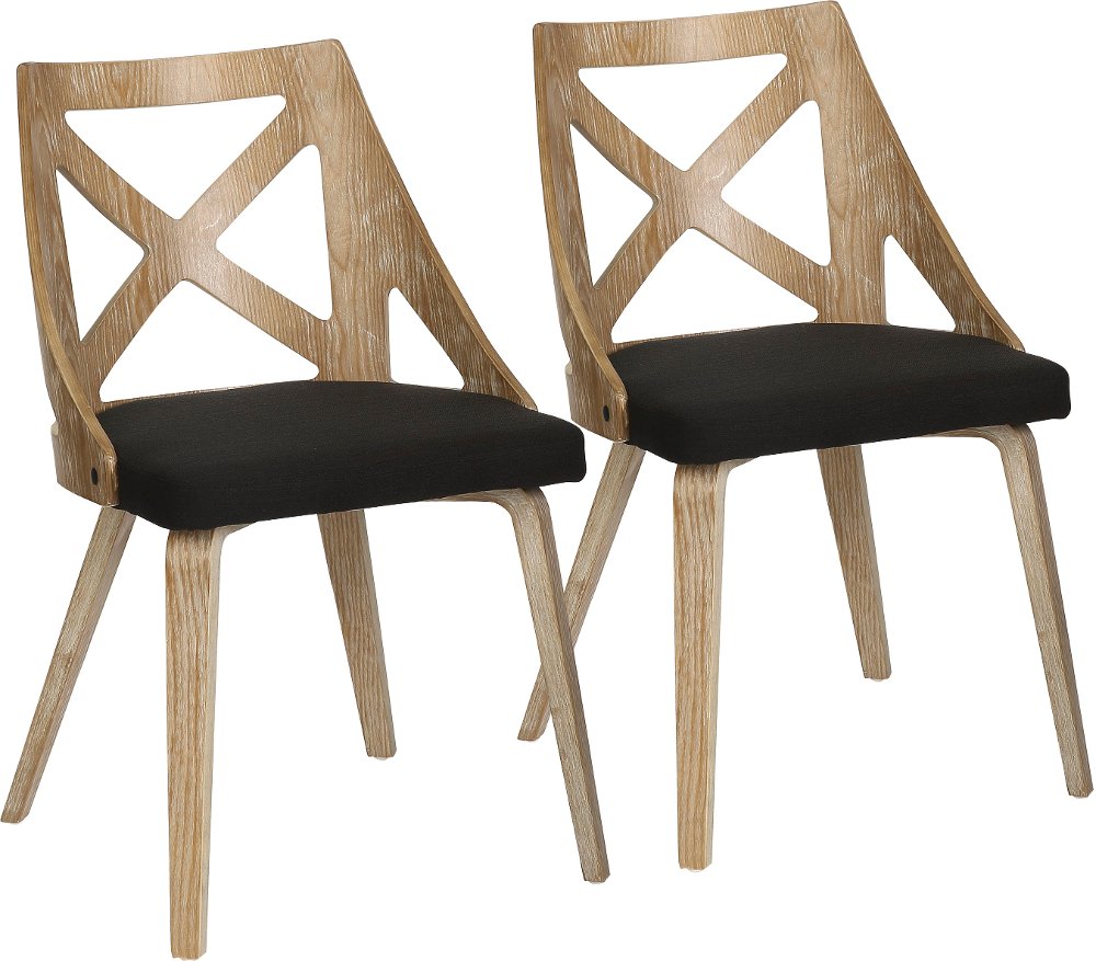 Charlotte Light Brown & Charcoal Dining Chairs Set of 2