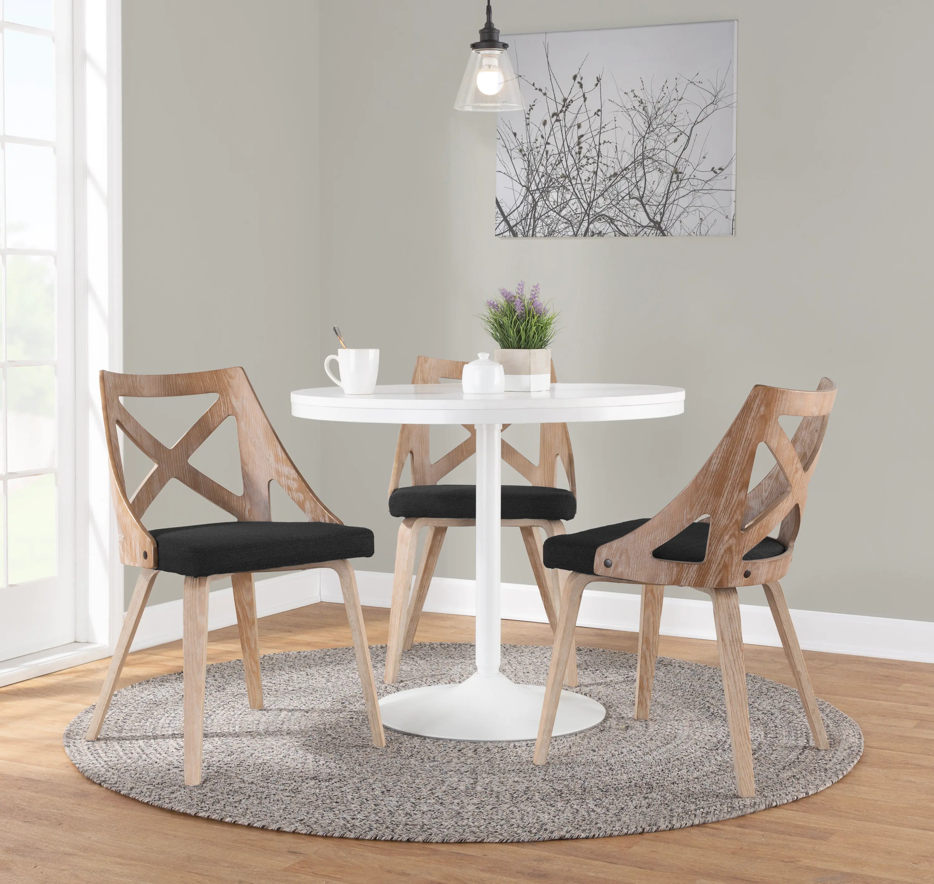 CH-CHARLOT WWCHAR2 Charlotte Light Brown & Charcoal Dining Chairs, Set of 2-2