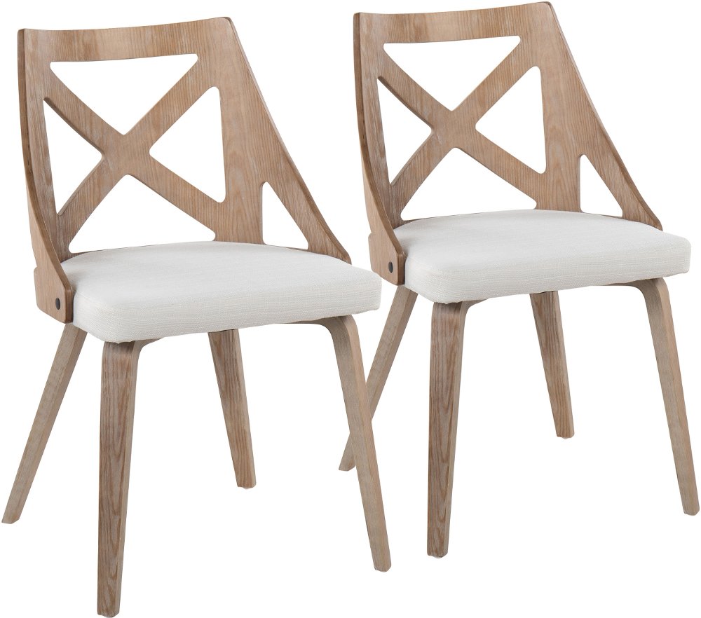 Charlotte Light Brown & Cream Dining Chairs Set of 2