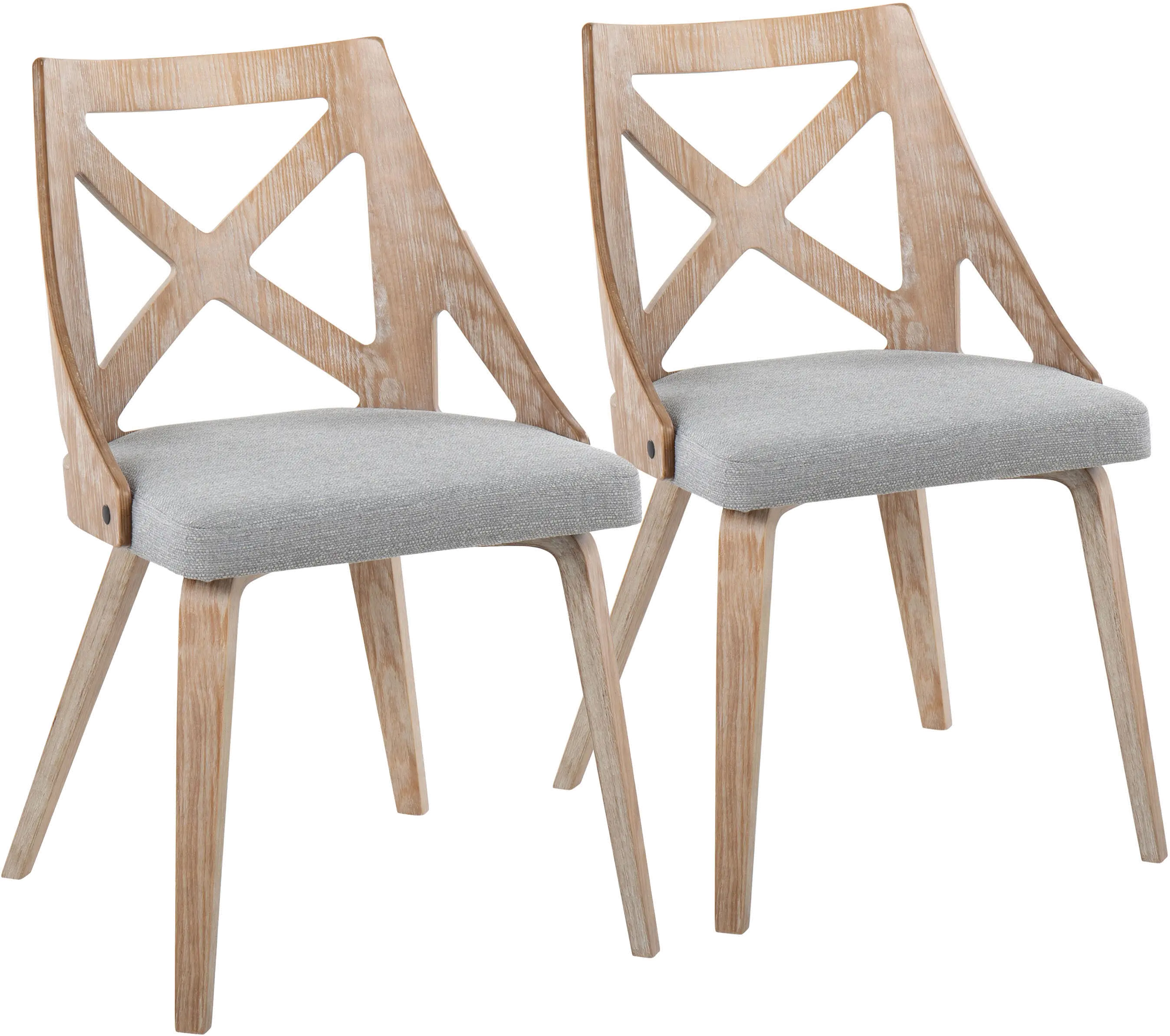 CH-CHARLOT WWGY2 Charlotte Light Brown & Light Gray Dining Chairs, Set of 2-1