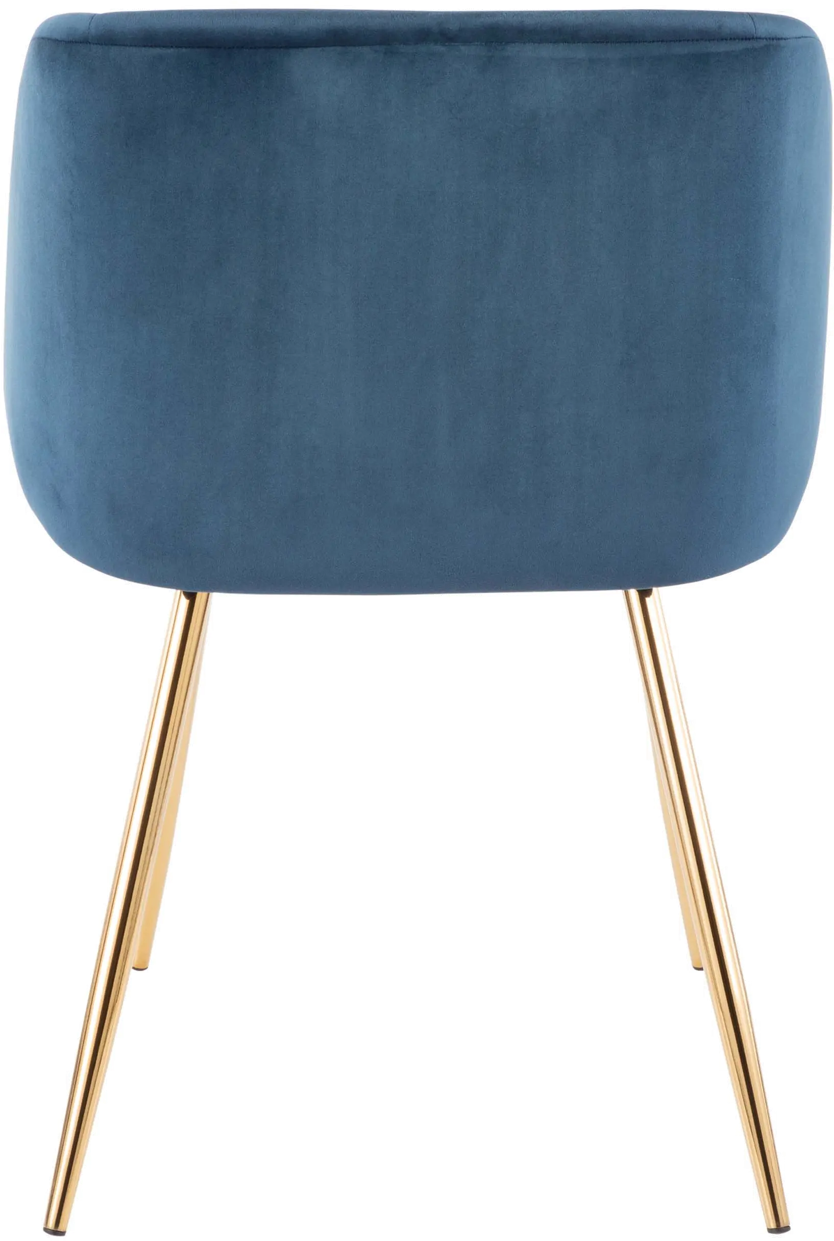 CH-FRAN AU+BU2 Fran Gold & Blue Velvet Glam Dining Chairs, Set of 2-4