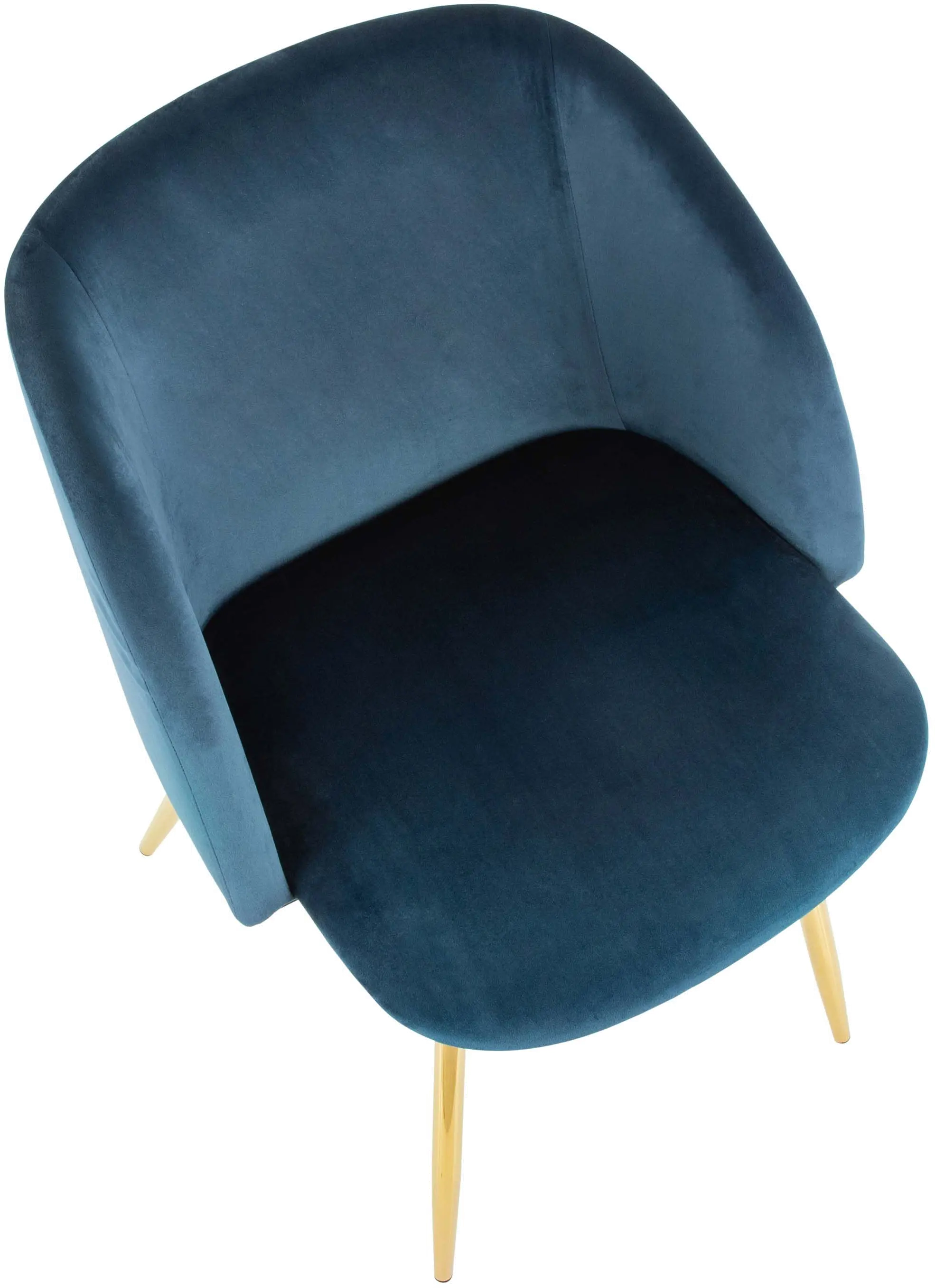 CH-FRAN AU+BU2 Fran Gold & Blue Velvet Glam Dining Chairs, Set of 2-5