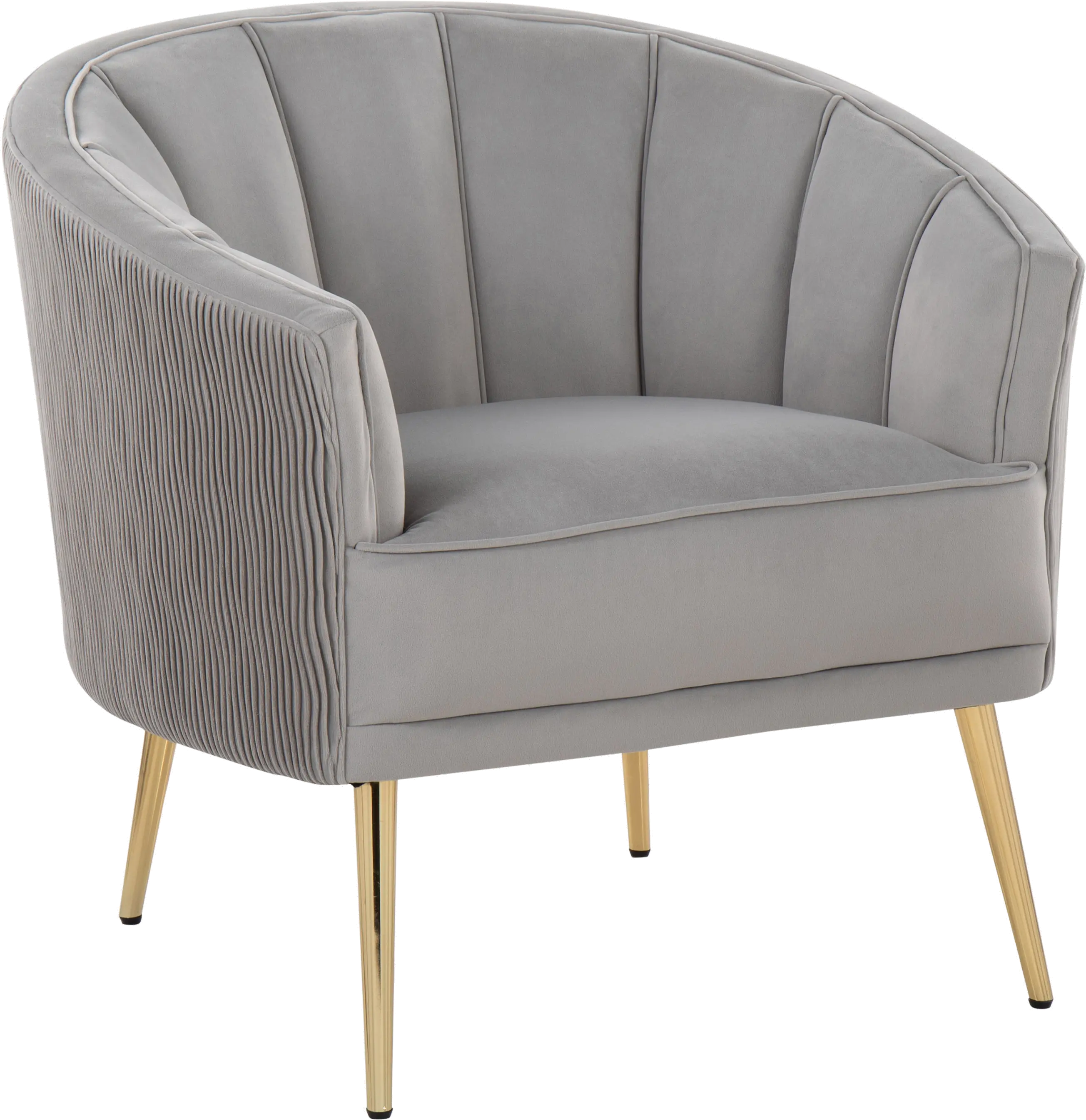 CHR-TANIAPLTWV AUVSV Tania Silver Pleated Waves Glam Accent Chair-1