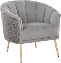 CHR-TANIAPLTWV AUVSV Tania Silver Pleated Waves Glam Accent Chair