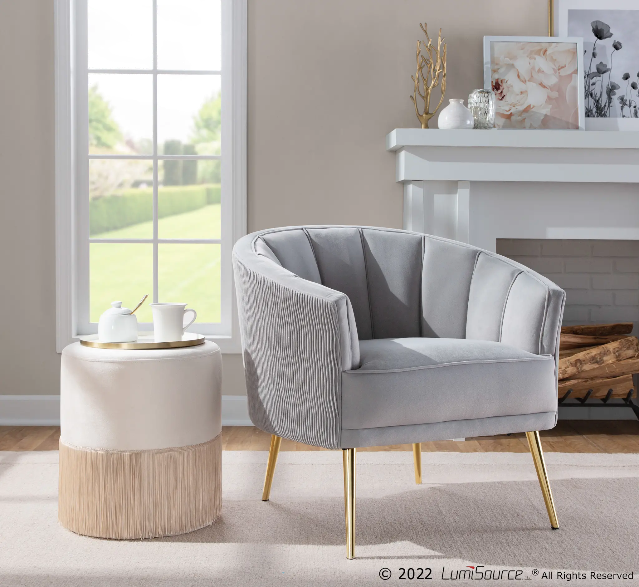 CHR-TANIAPLTWV AUVSV Tania Silver Pleated Waves Glam Accent Chair-2