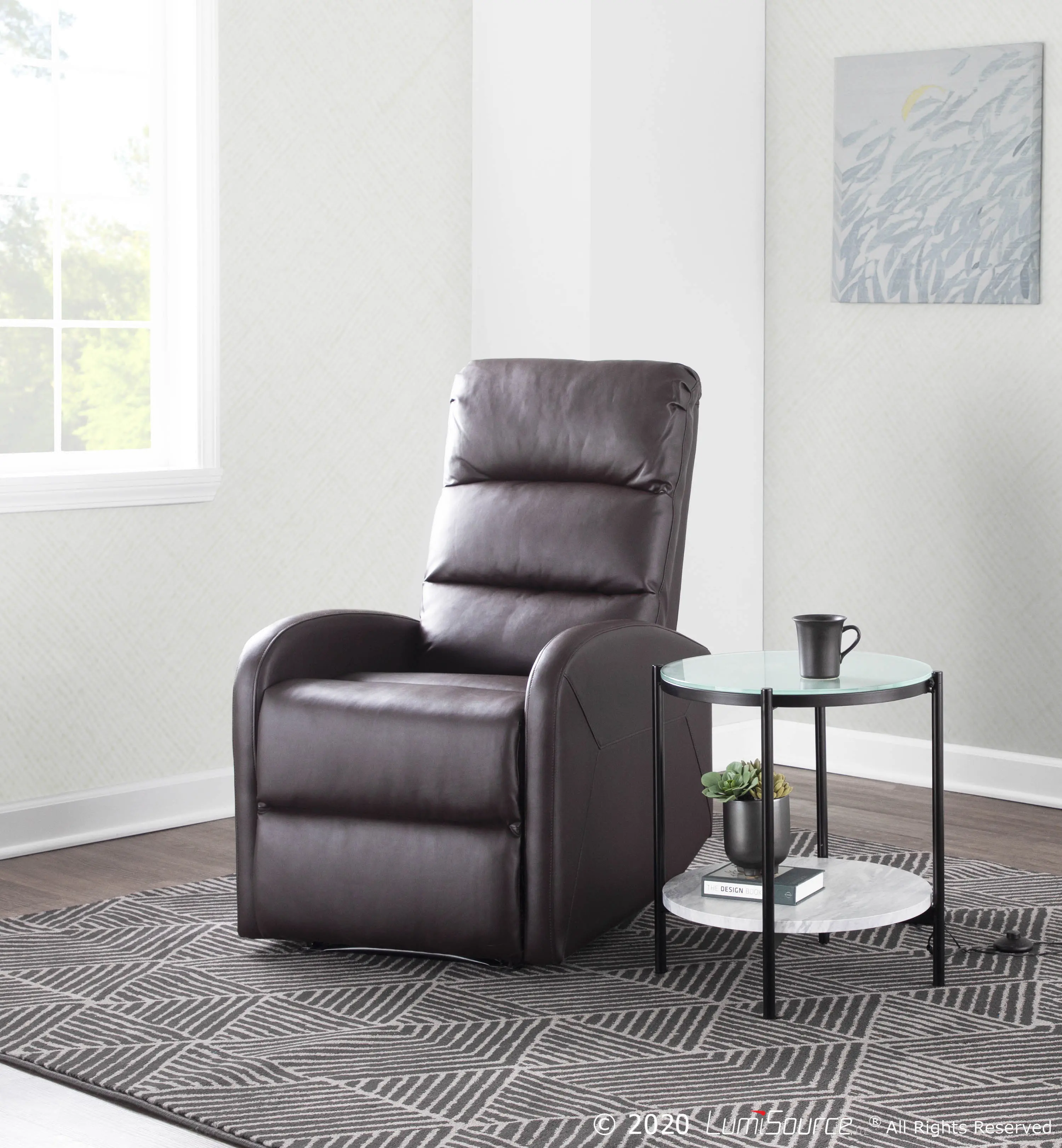 RCL-DORMI BN Dormi Brown Faux Leather Manual Recliner-2