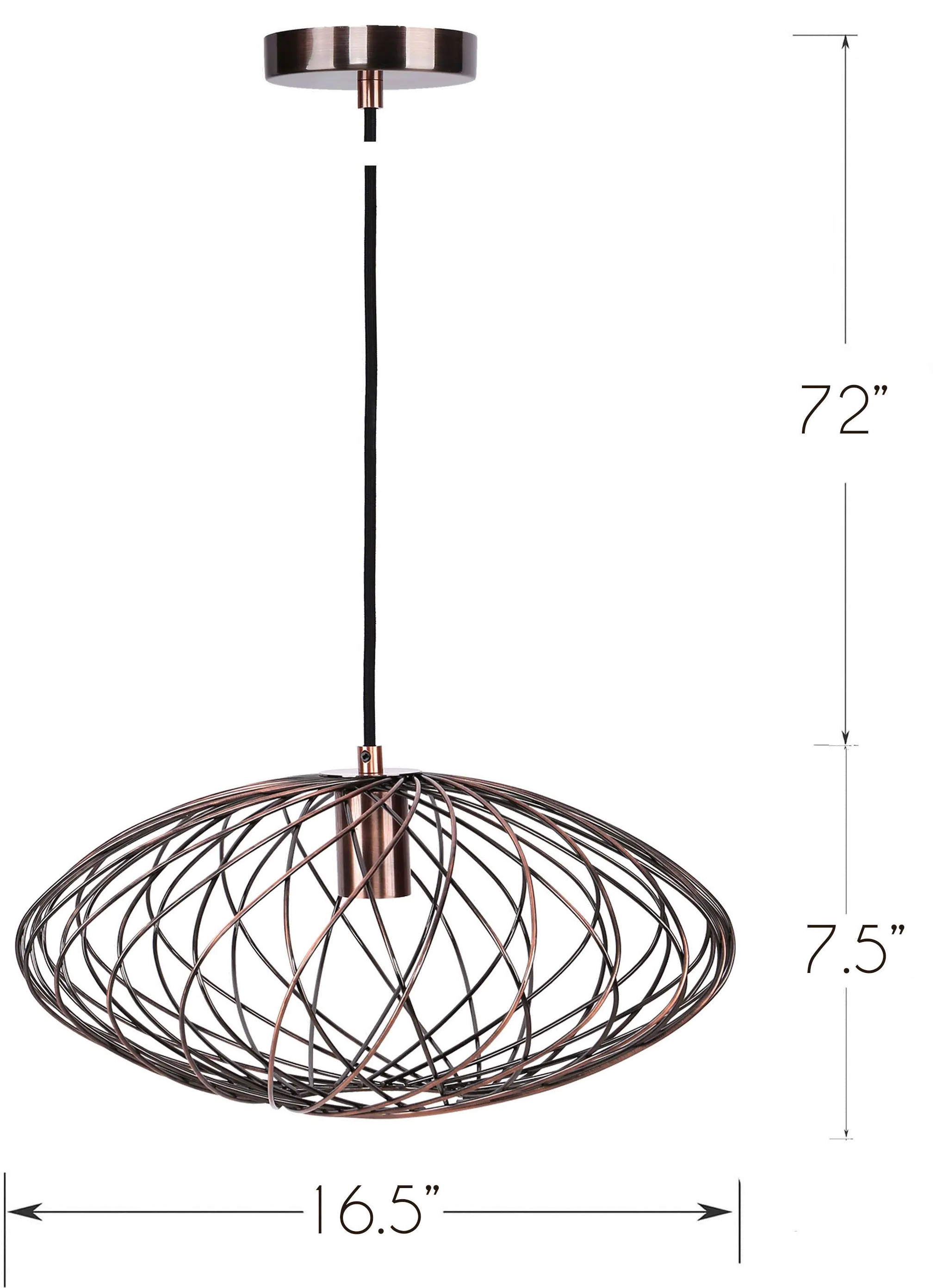 PL7-LINX-WPL CU Linx Oval Antique Copper Pendant Lamp-4