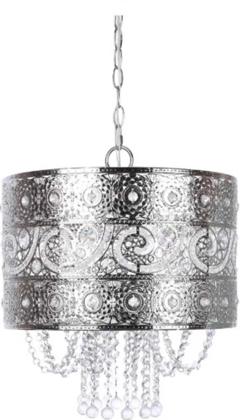 Tangier Nickel Pendant Light with Crystal Dangles