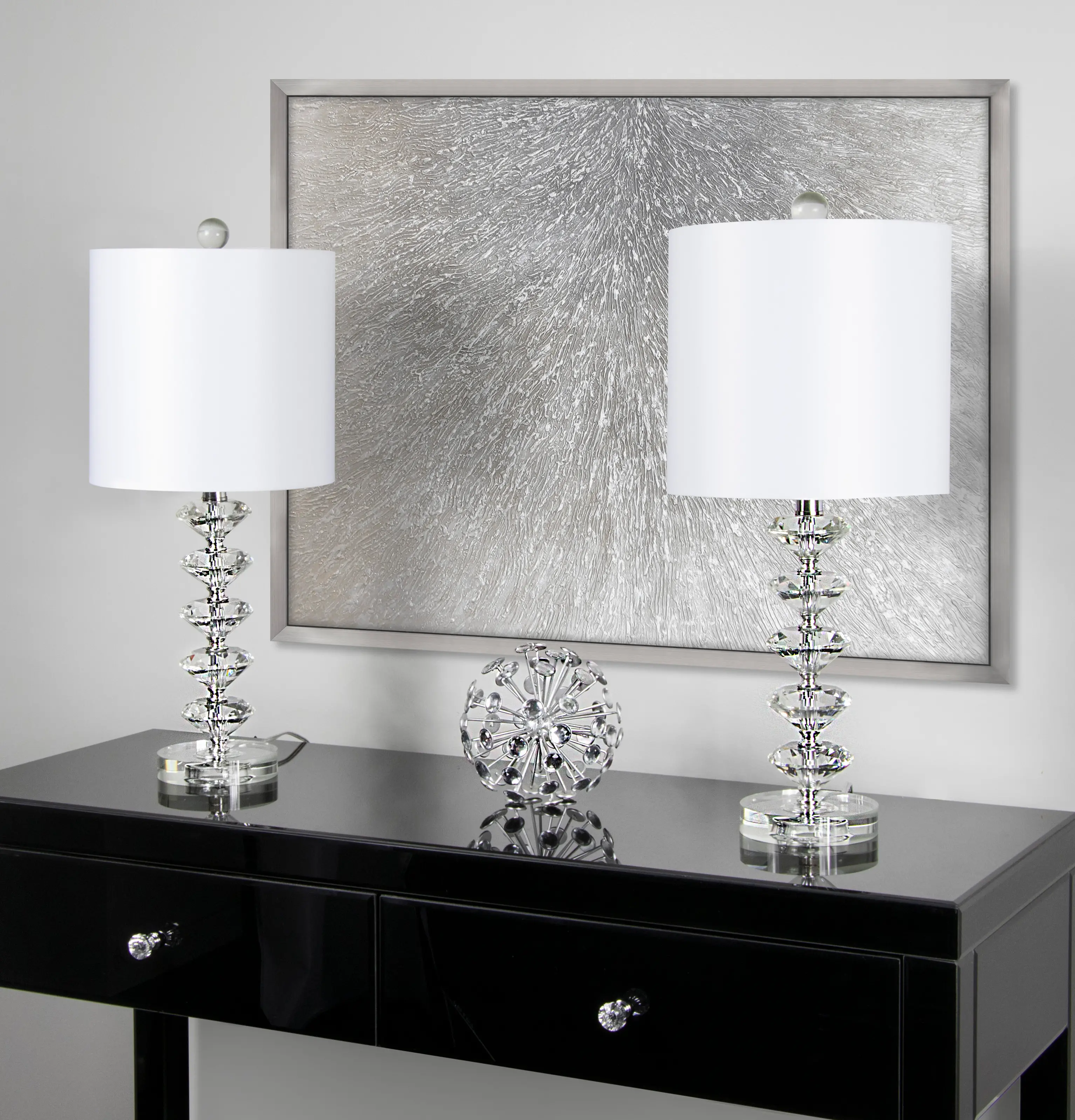 TL23-DIAMSTK-RBW K9W2 Diamond Chrome Table Lamps, Set of 2-2
