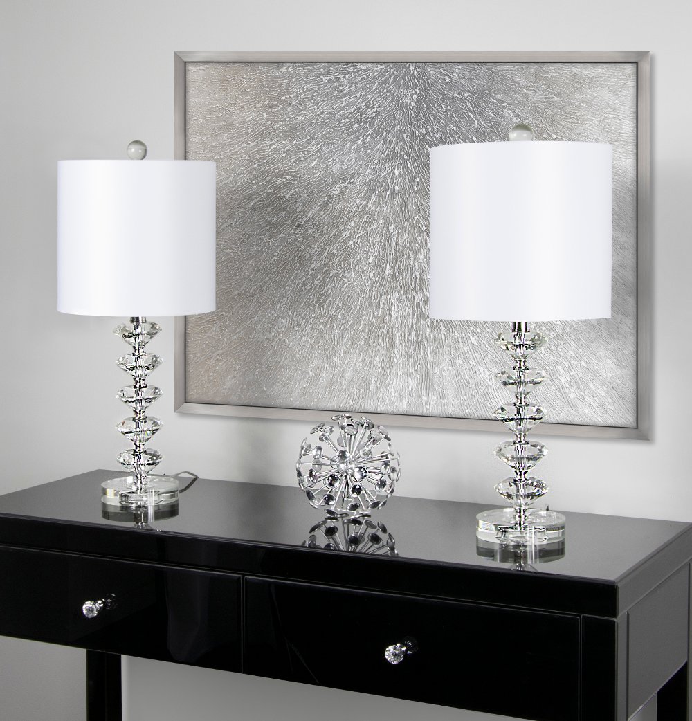 Diamond Chrome Table Lamps Set of 2
