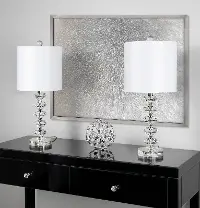 TL23-DIAMSTK-RBW K9W2 Diamond Chrome Table Lamps, Set of 2