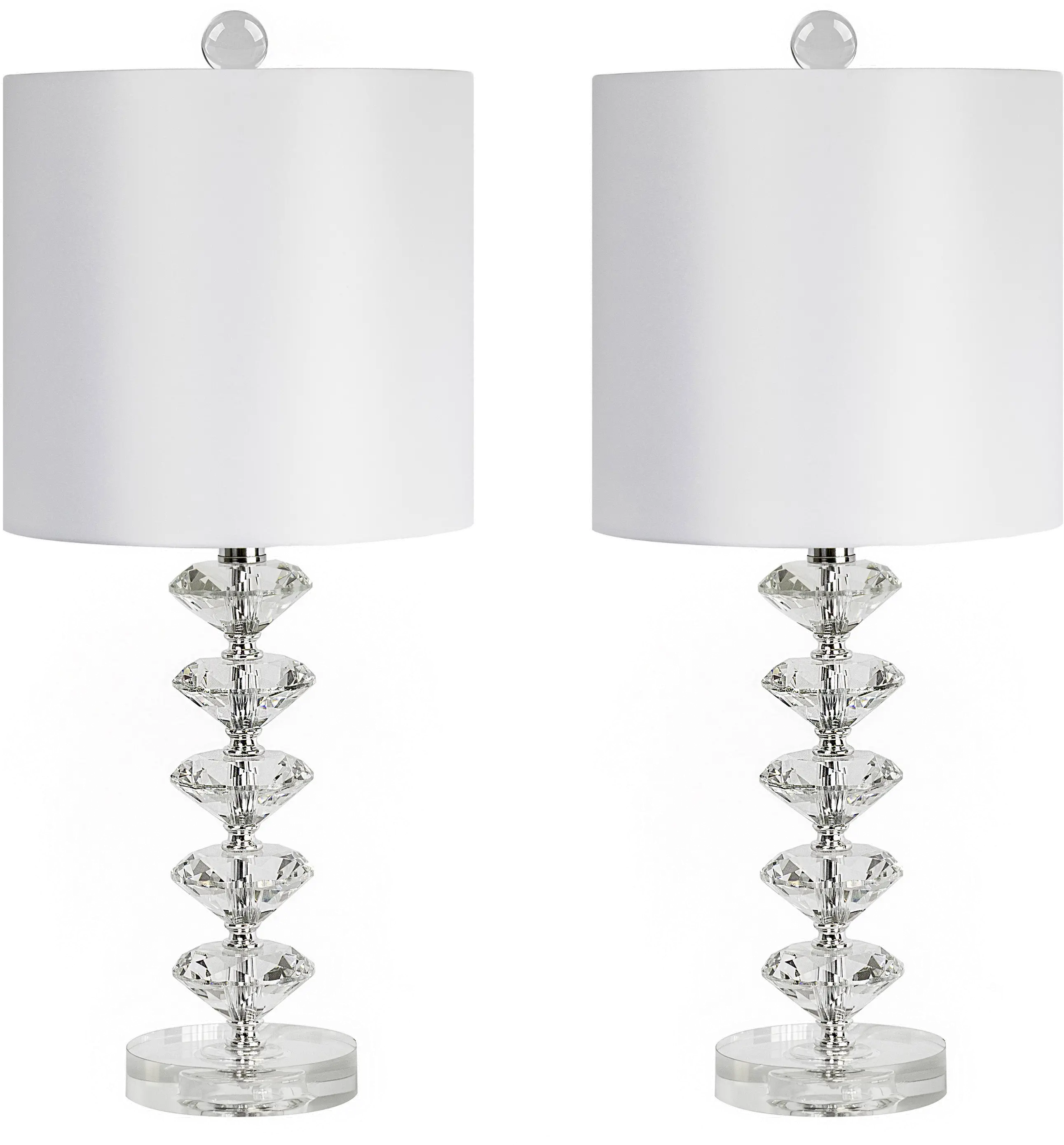 TL23-DIAMSTK-RBW K9W2 Diamond Chrome Table Lamps, Set of 2-1