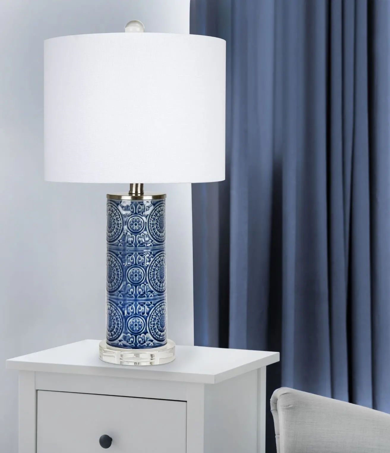 TL23-SPYRO-RBW BUW Spyro Bijou Blue Ceramic Table Lamp-2