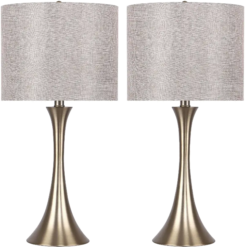 Lenuxe Gold Table Lamps with Gold Shades, Set of 2
