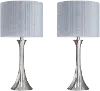 TL24-LENUXE-DBL NILGY2 Lenuxe Polished Nickel Table Lamps with Sparkly Gray Shades, Set of 2