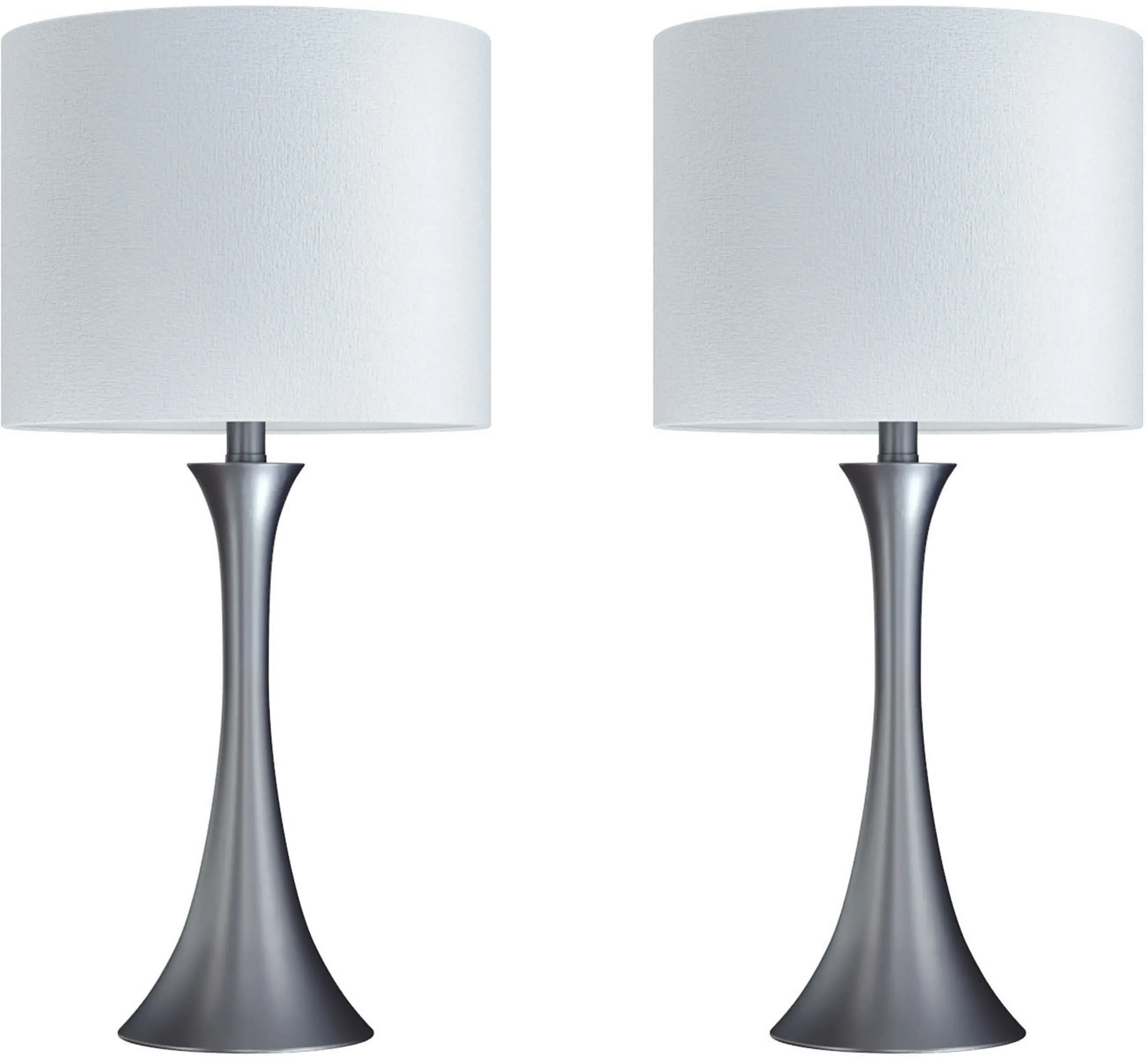 TL24-LENUXE-SBT_NIW2 Lenuxe Nickel Table Lamps with White Shades, Set of 2-1