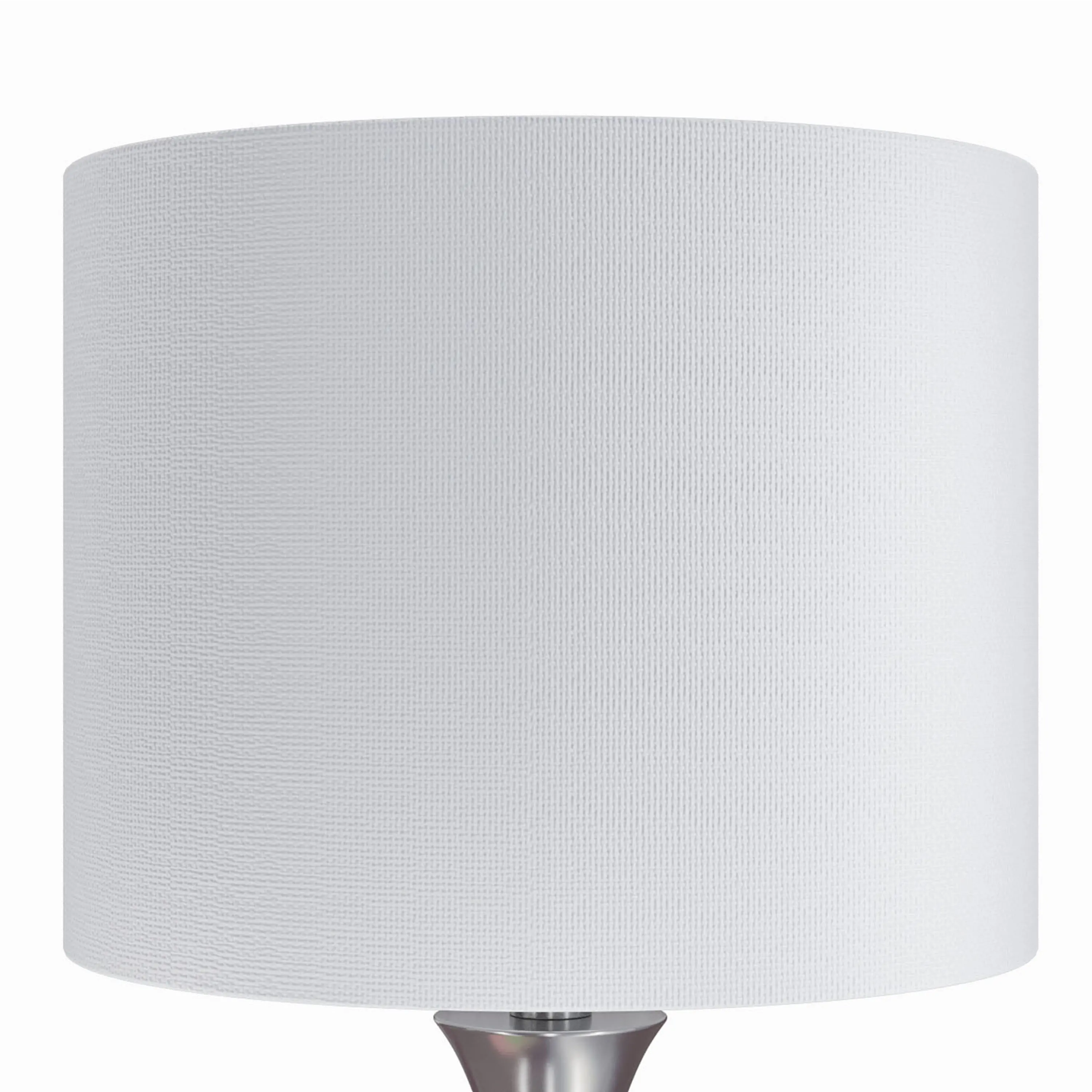 TL24-LENUXE-SBT_NIW2 Lenuxe Nickel Table Lamps with White Shades, Set of 2-3