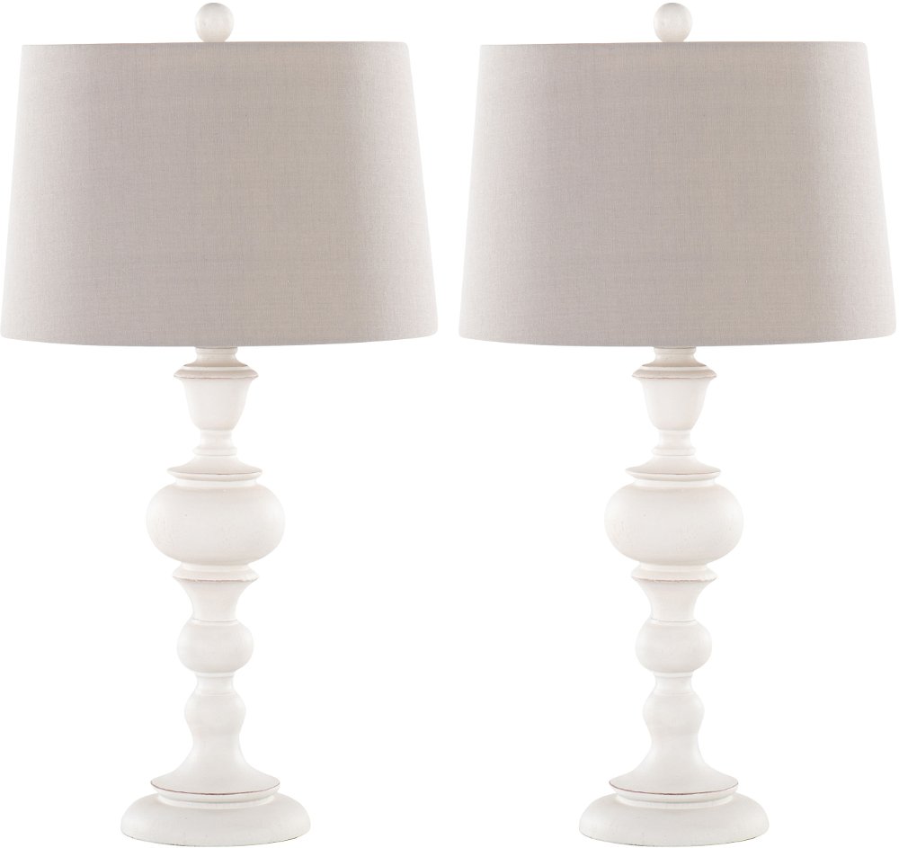 Morocco Distressed Light Gray Table Lamps Set of 2