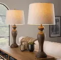 GVT32-PT-PEPPA-KTL GYNA2 Peppa Opal Grey Polyresin Table Lamps, Set of 2