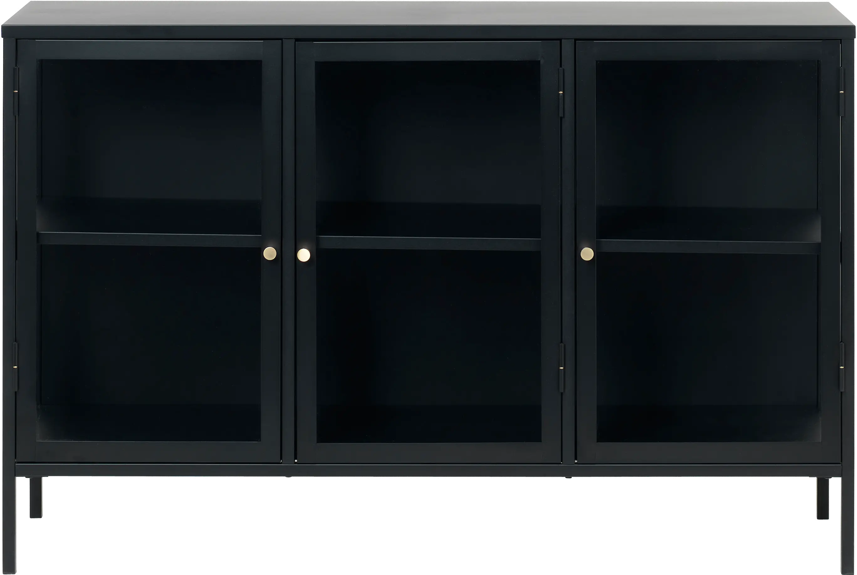 Carmel Black Metal & Glass 3-Section Sideboard-1
