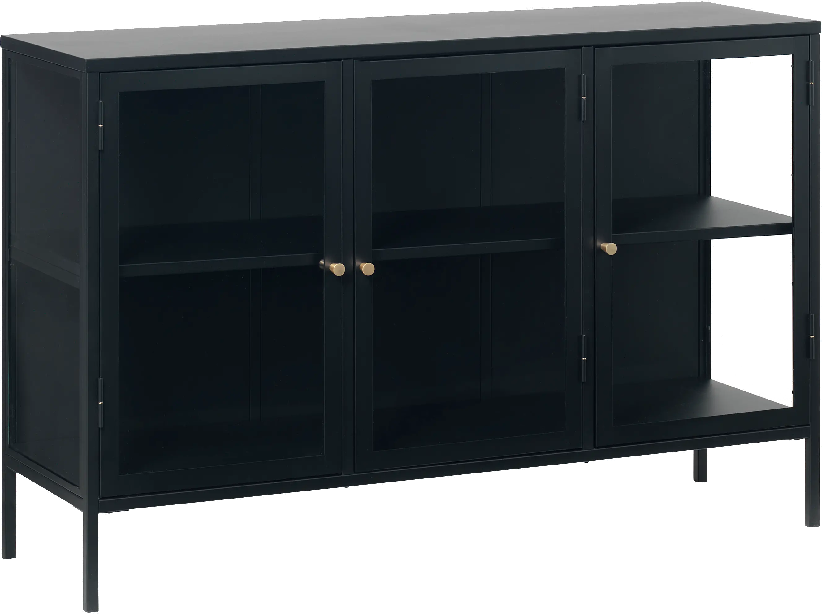Carmel Black Metal & Glass 3-Section Sideboard-3