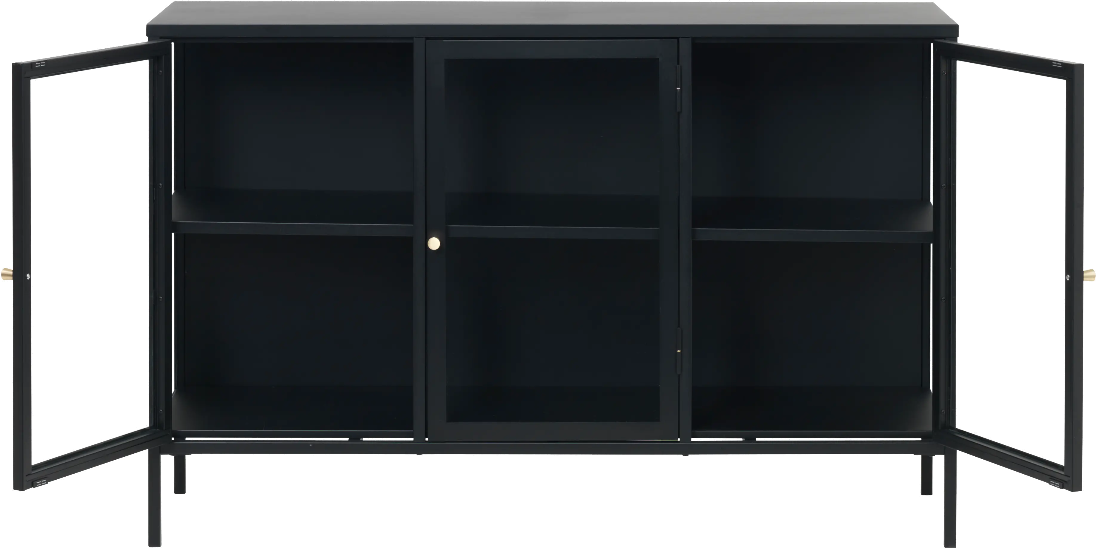 Carmel Black Metal & Glass 3-Section Sideboard-4