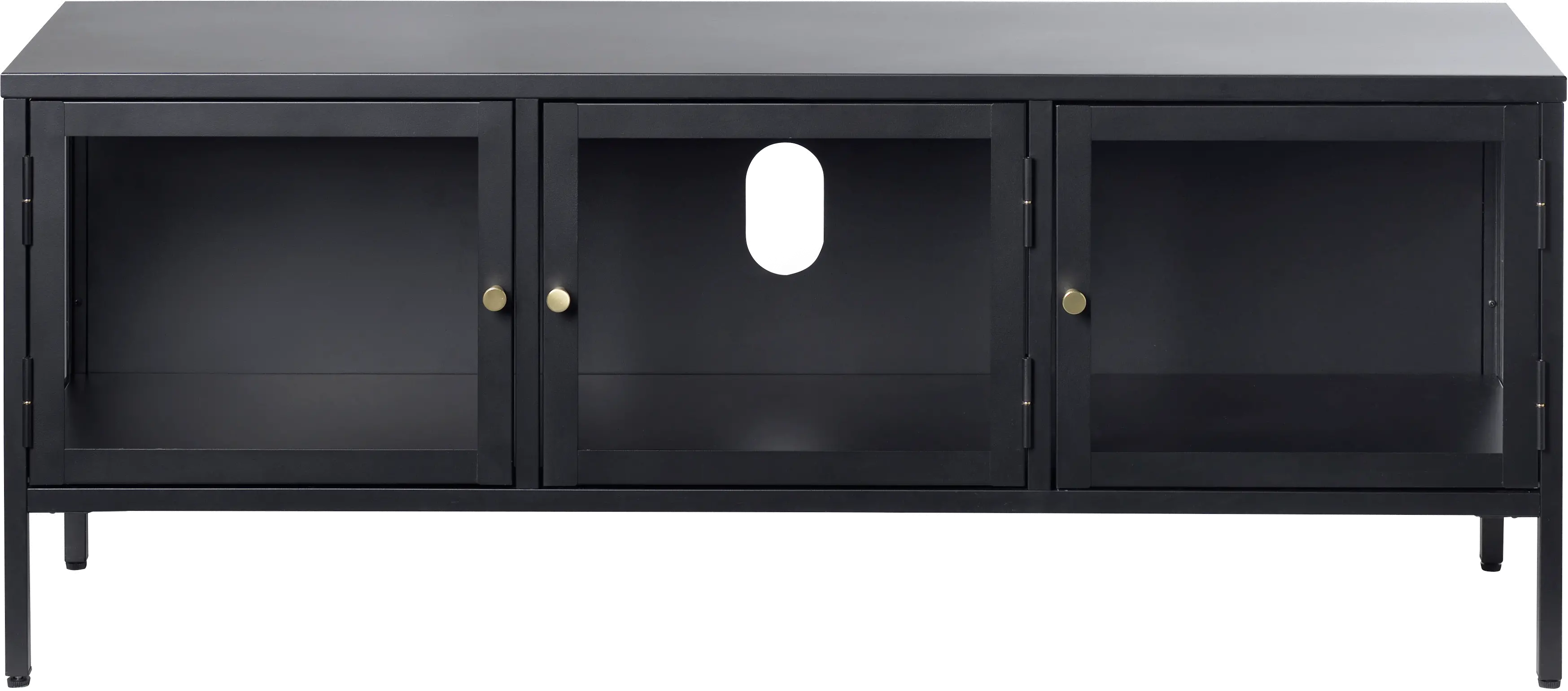 Carmel Black Metal & Glass 52  TV Stand-1