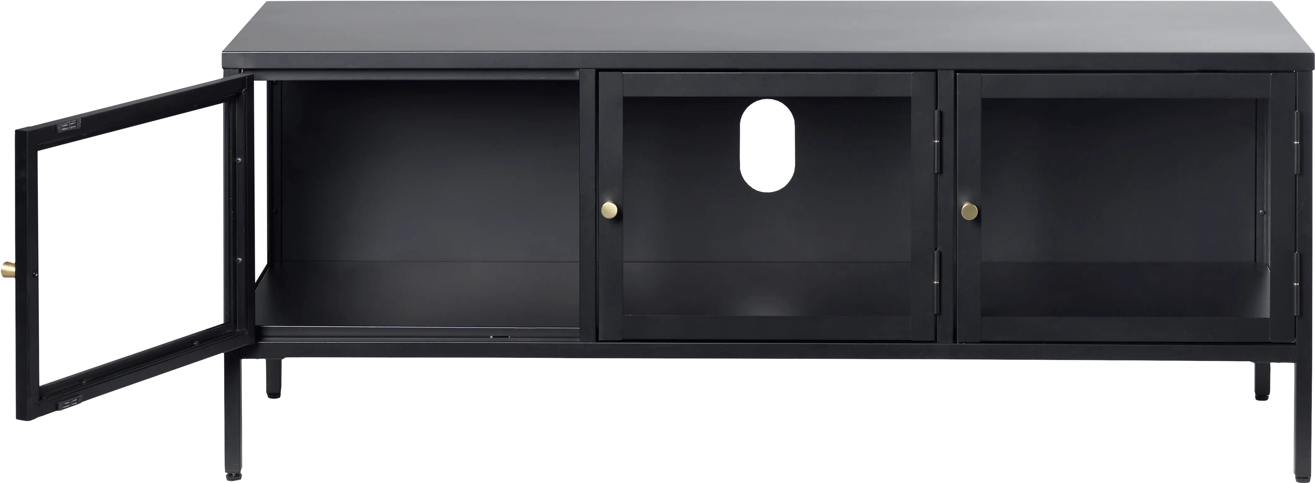 Carmel Black Metal & Glass 52  TV Stand-3