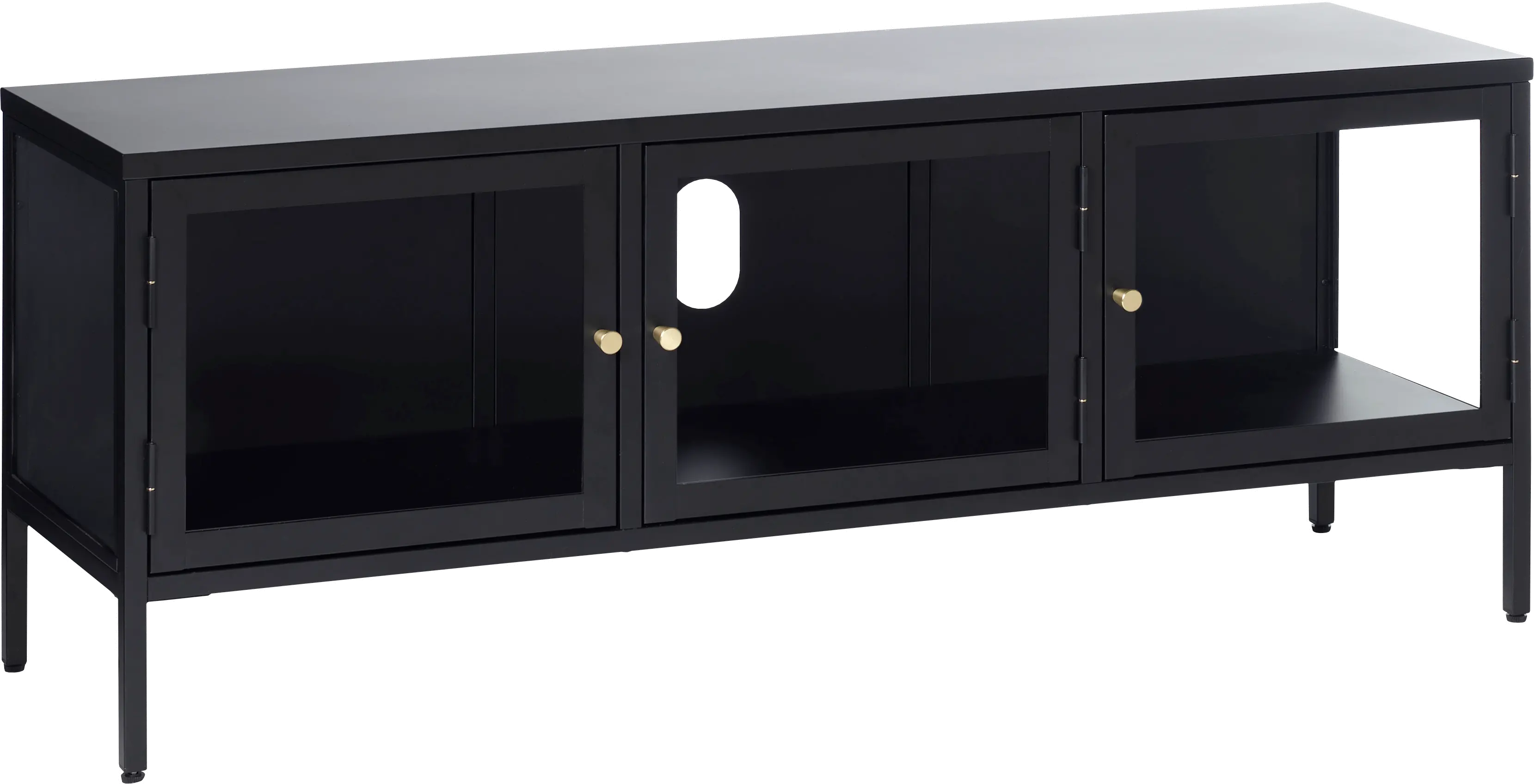Carmel Black Metal & Glass 52  TV Stand-4