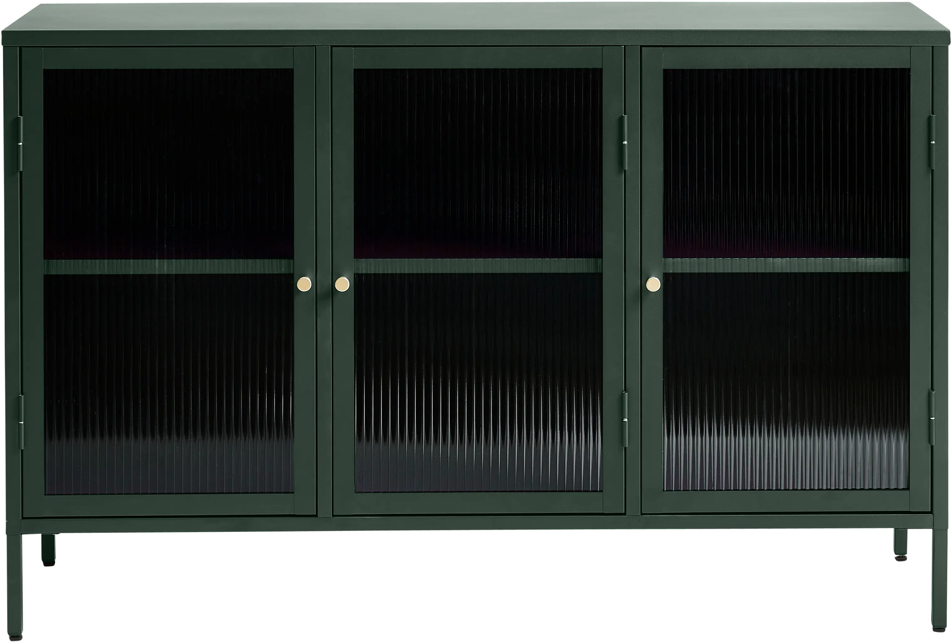 Bronco Green Metal & Glass 3-Door Sideboard-1