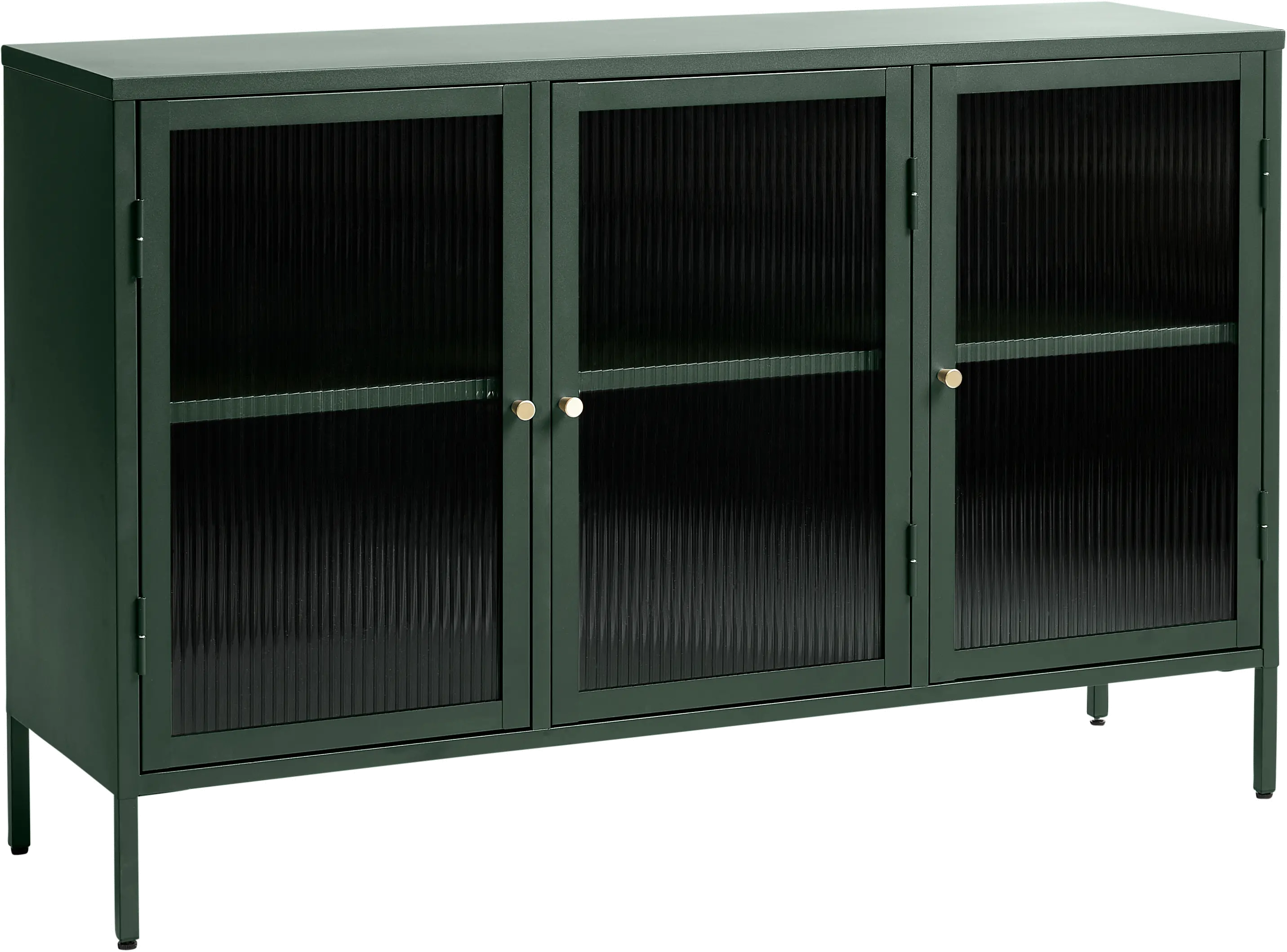 Bronco Green Metal & Glass 3-Door Sideboard-3