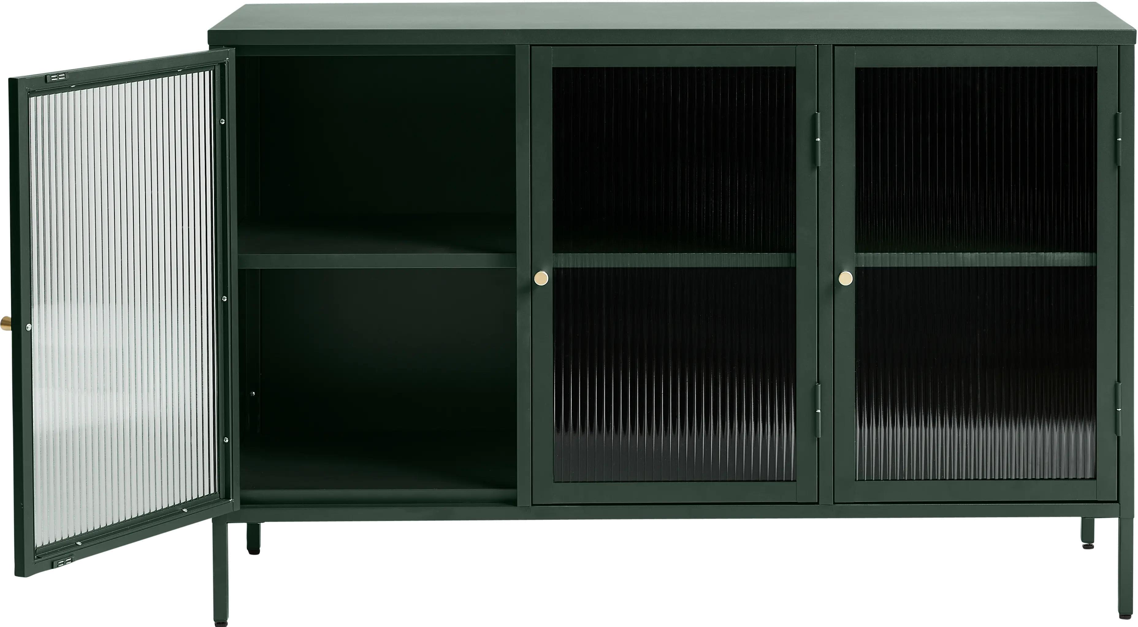 Bronco Green Metal & Glass 3-Door Sideboard-4
