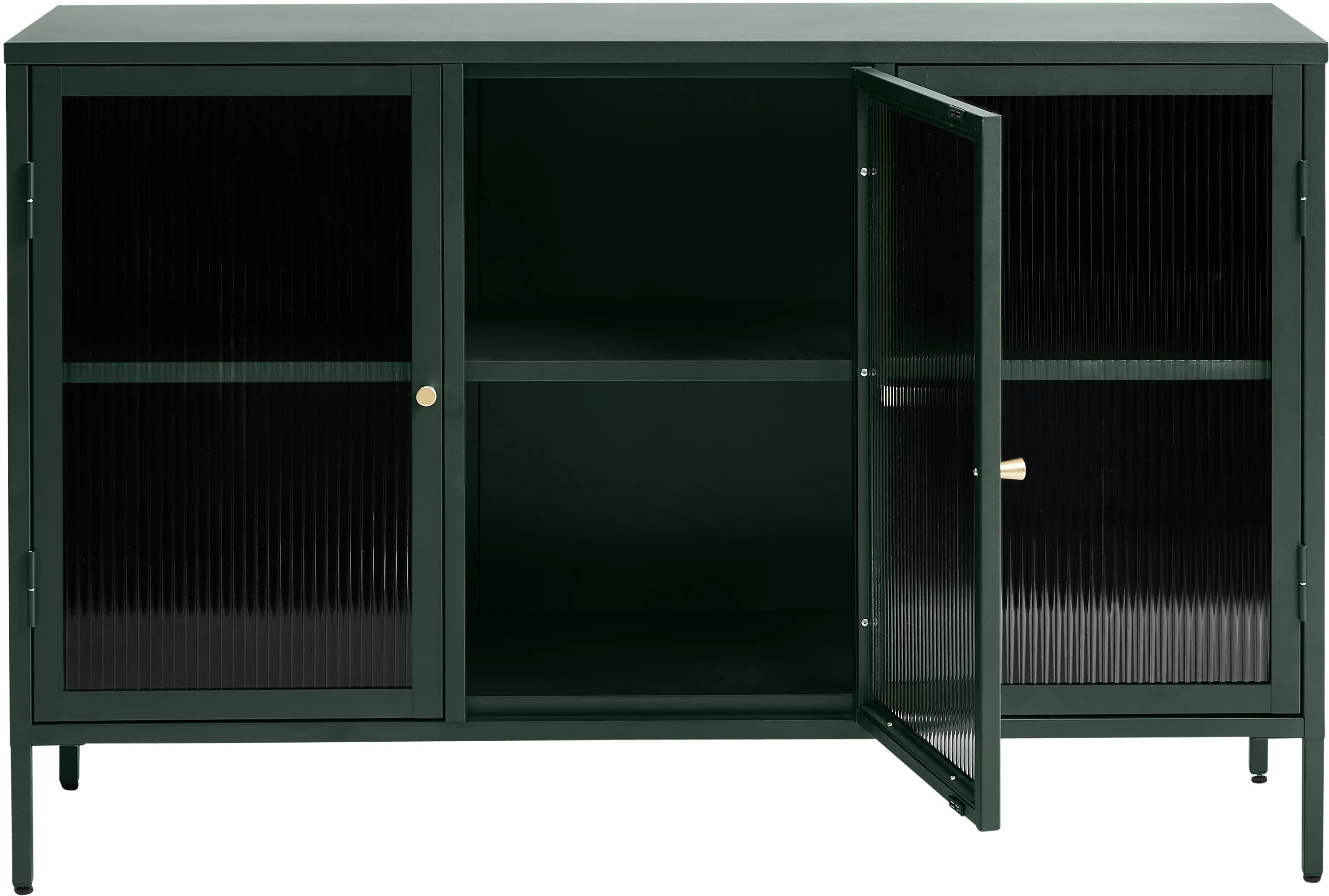 Bronco Green Metal & Glass 3-Door Sideboard-5
