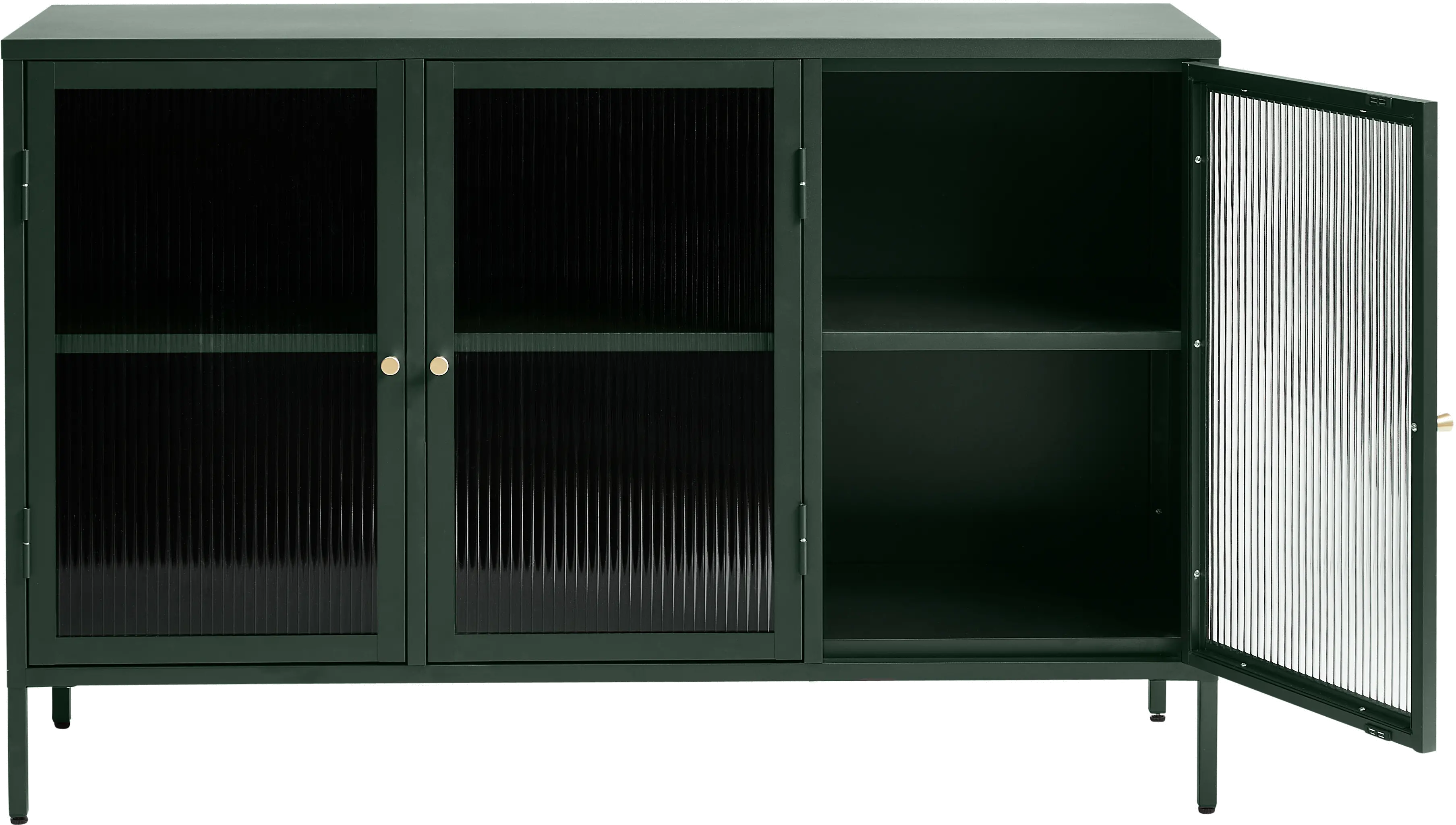 Bronco Green Metal & Glass 3-Door Sideboard-6