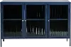 Bronco Blue Metal & Glass 3-Door Sideboard