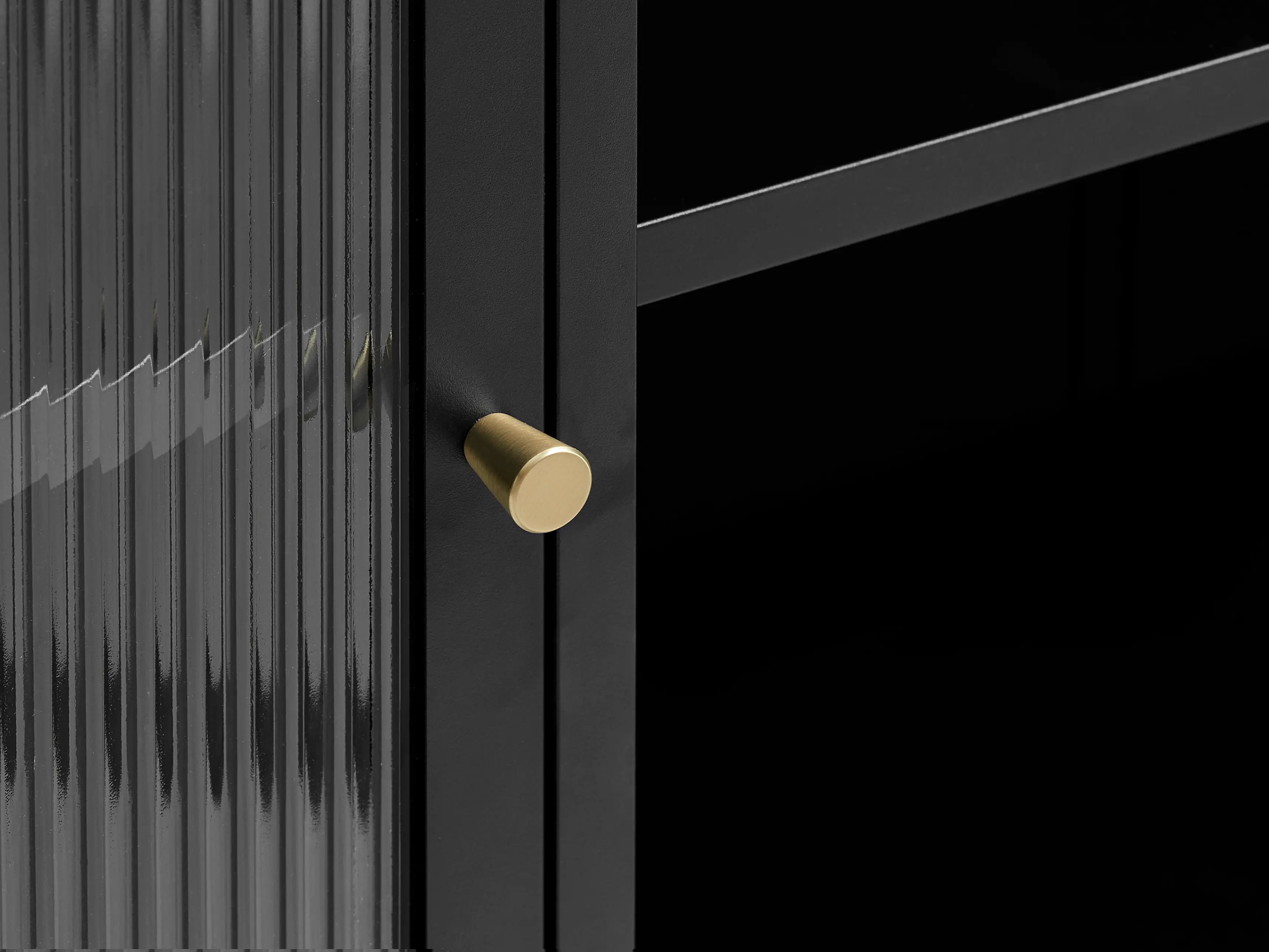 Bronco Black Metal & Glass 3-Door Sideboard-7