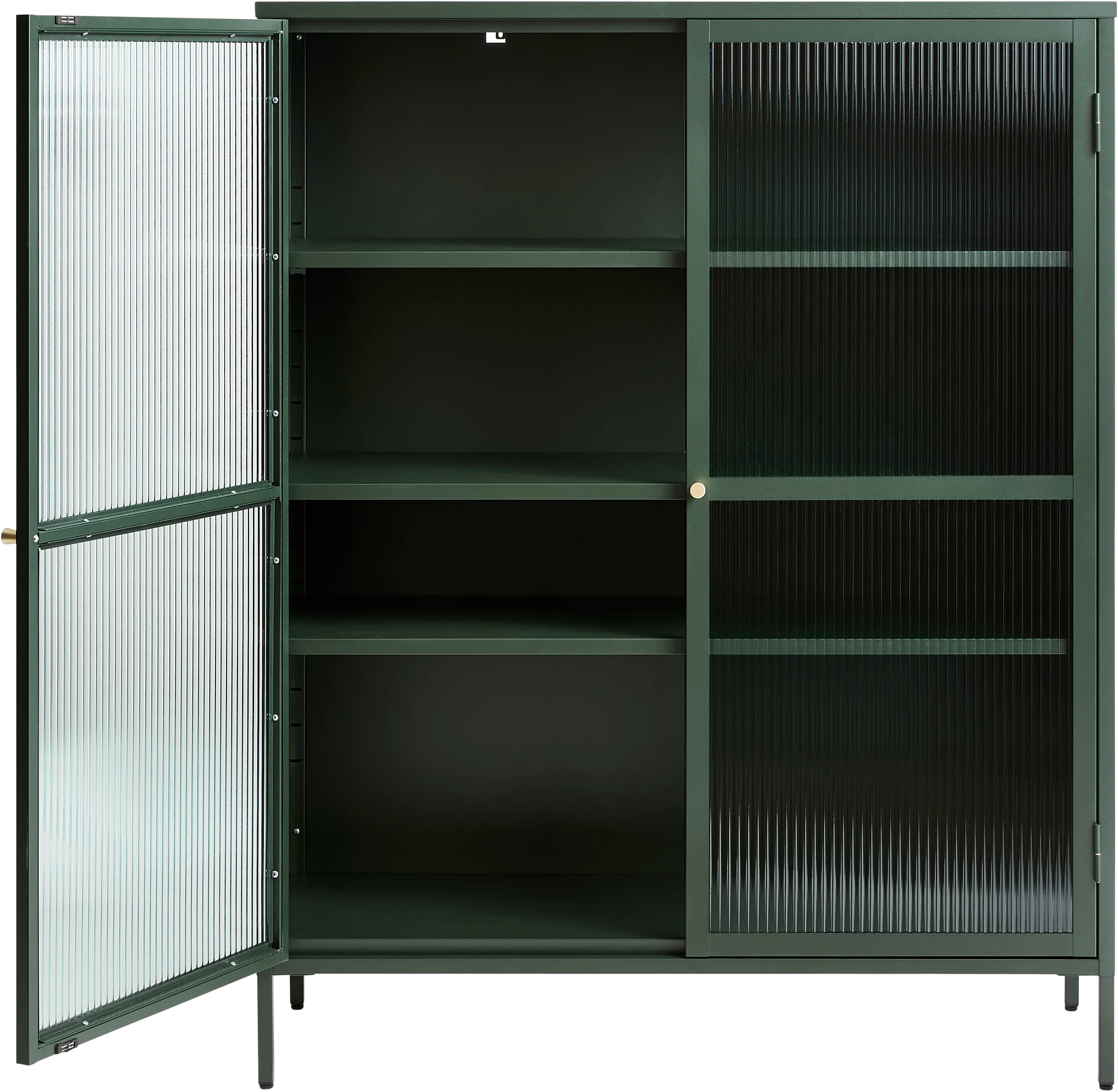 Bronco Green Metal & Glass 55  Tall Display Cabinet-4