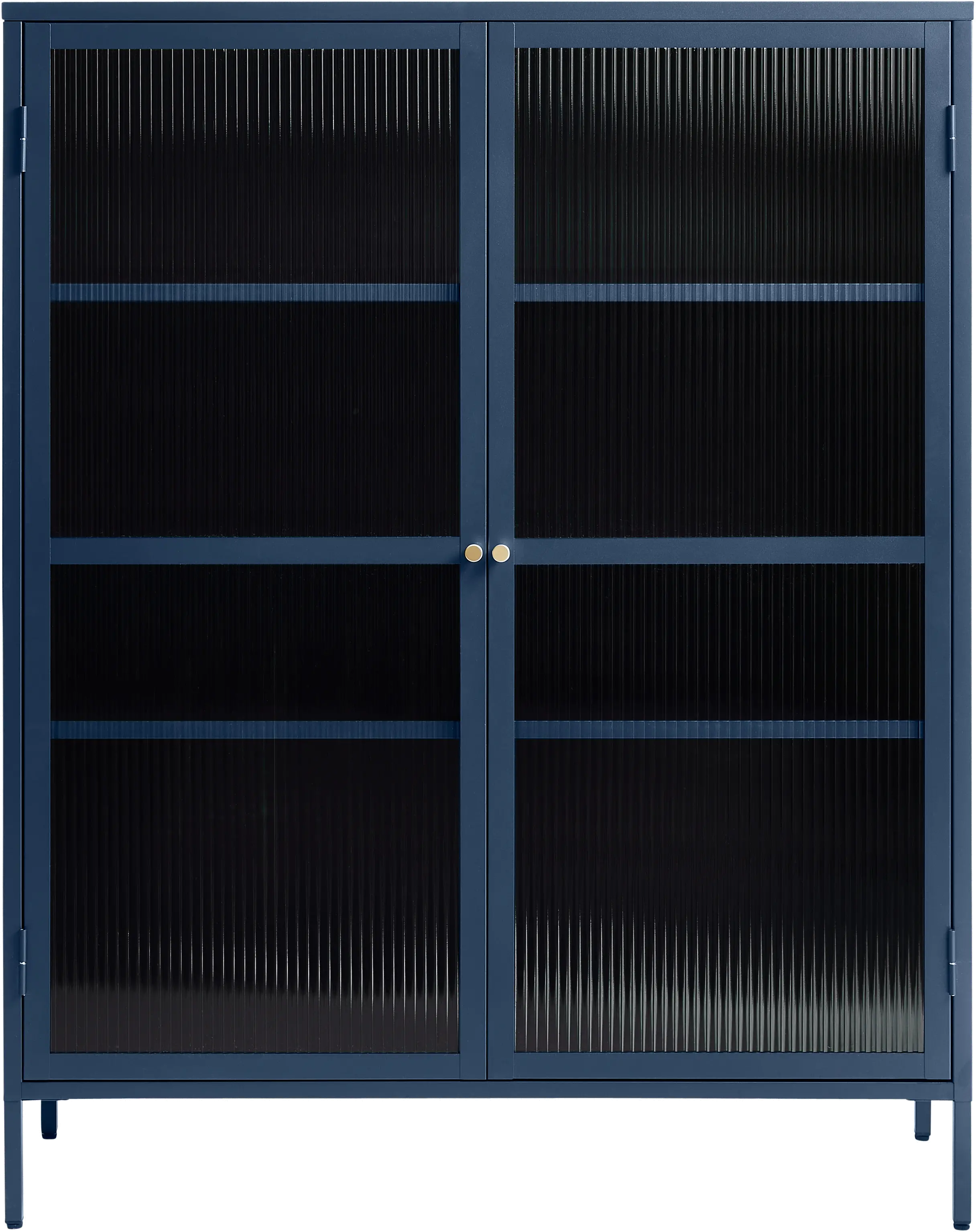 Bronco Blue Metal & Glass 55  Tall Display Cabinet-2