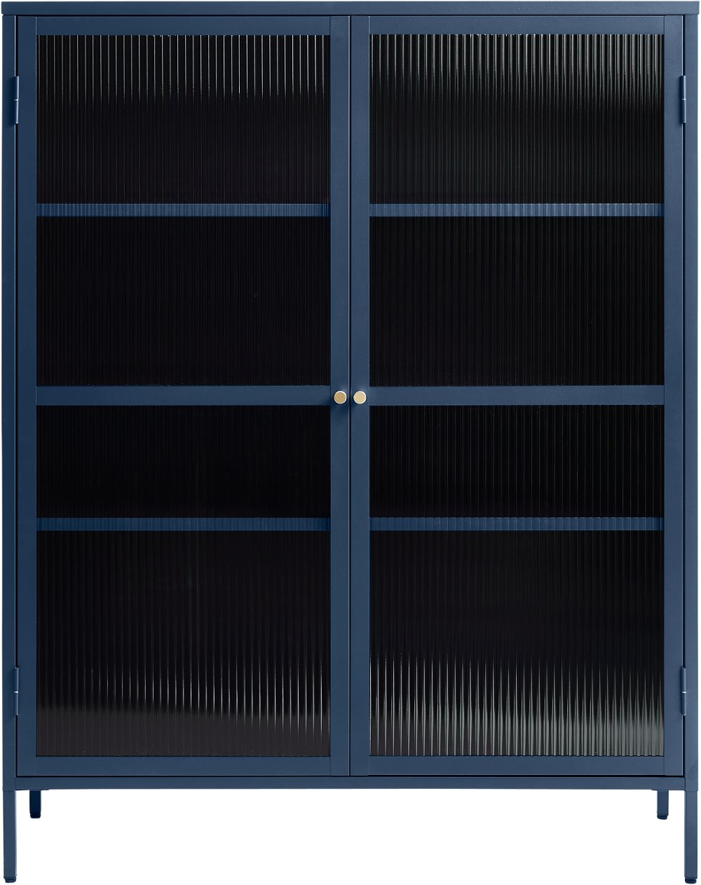 Bronco Blue Metal & Glass 55" Tall Display Cabinet