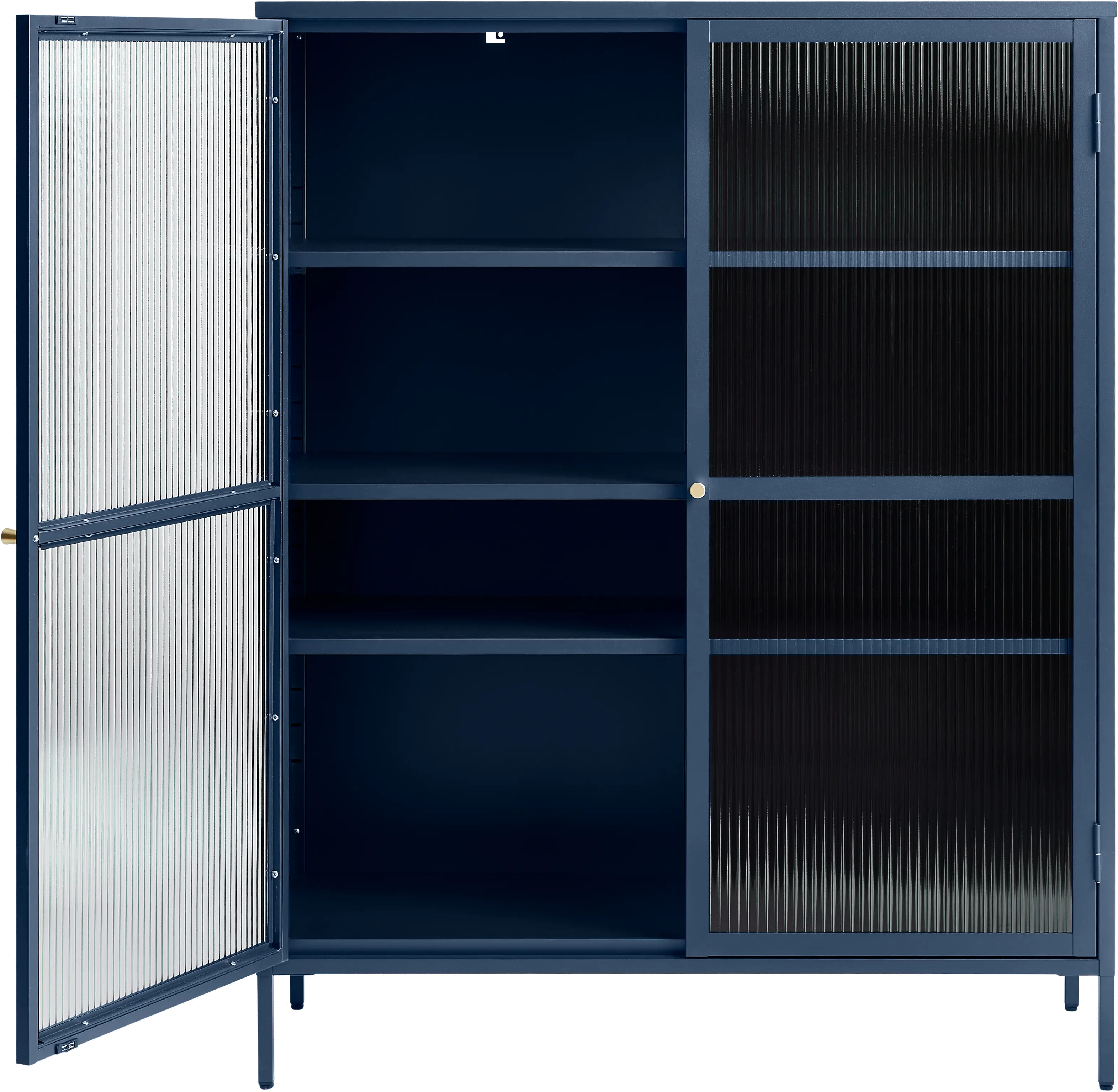 Bronco Blue Metal & Glass 55  Tall Display Cabinet-4