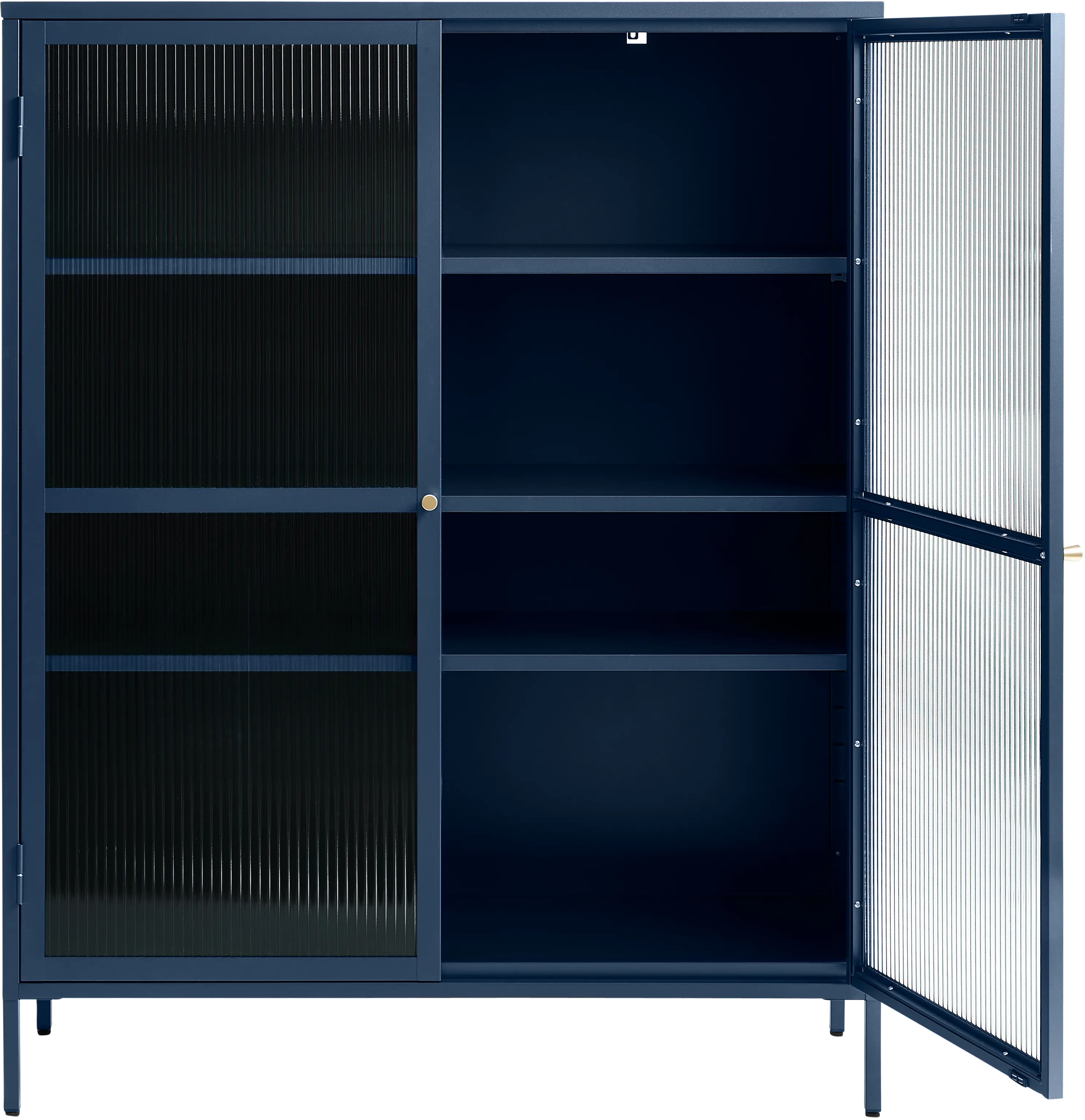 Bronco Blue Metal & Glass 55  Tall Display Cabinet-5