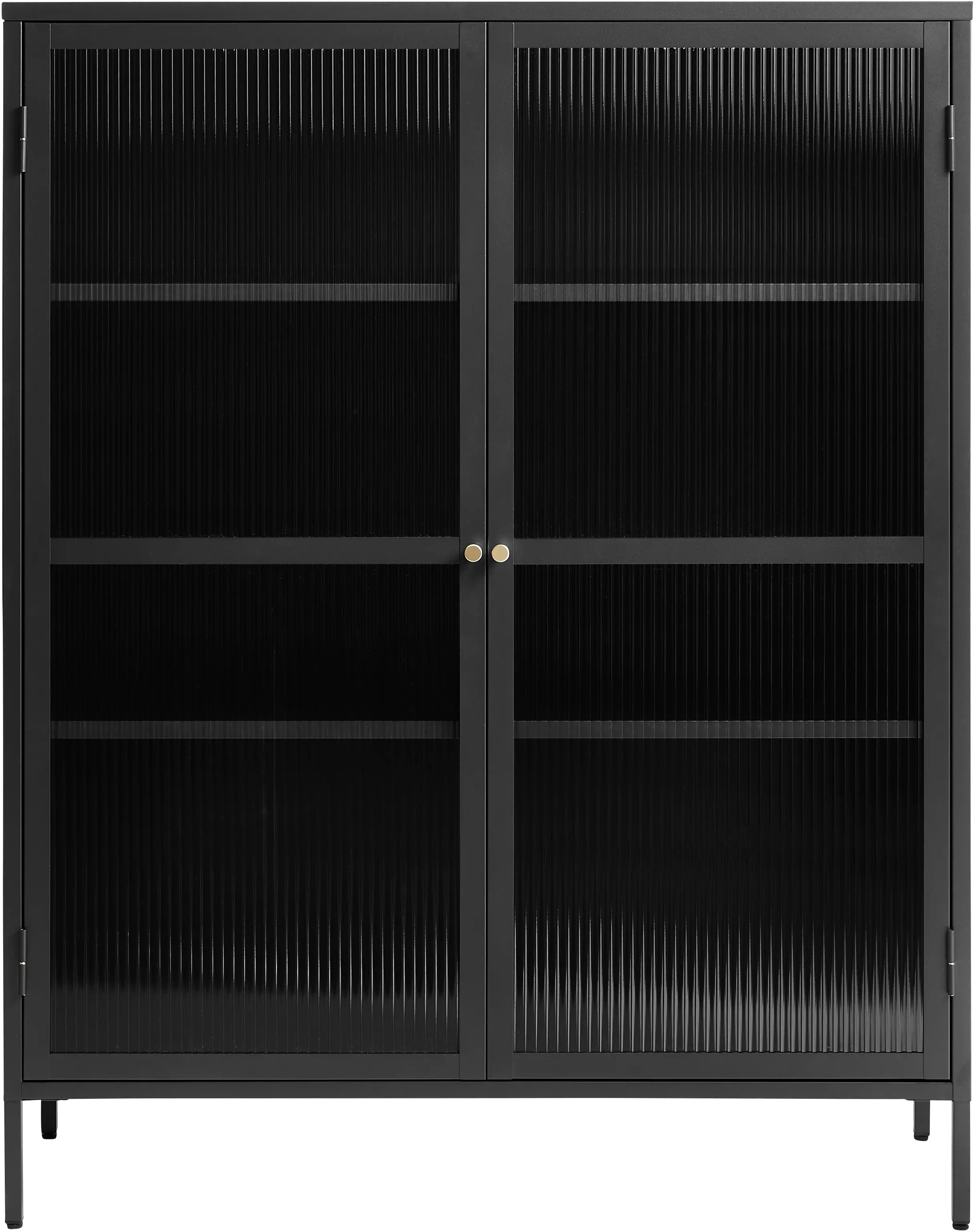 Bronco Black Metal & Glass 55  Tall Display Cabinet-1
