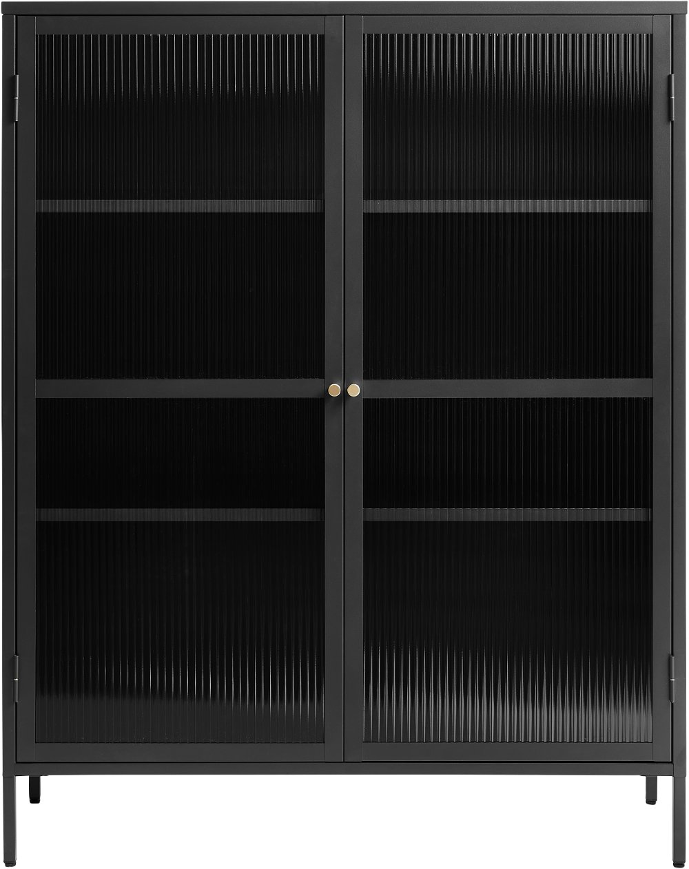 Bronco Black Metal & Glass 55" Tall Display Cabinet