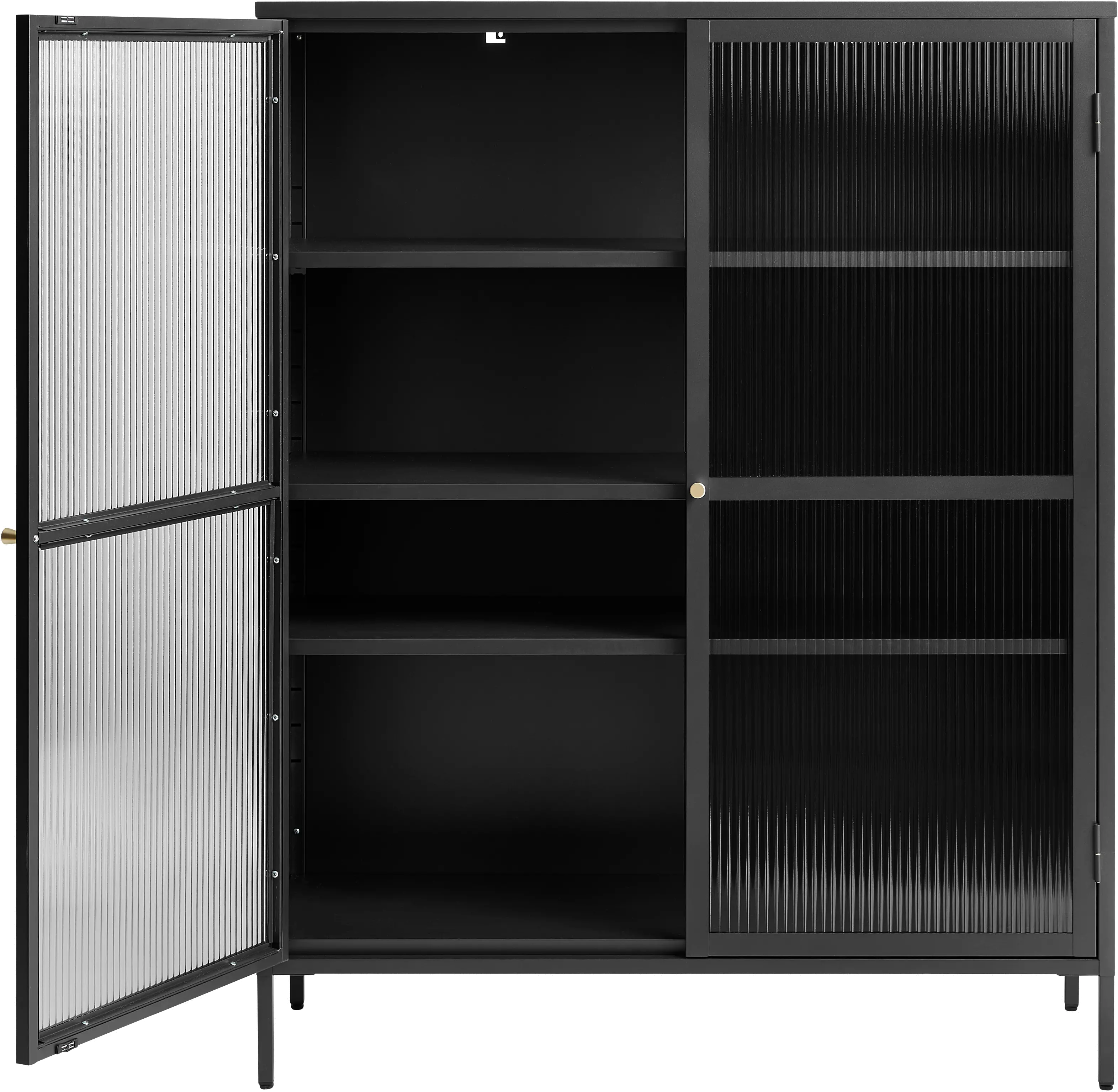 Bronco Black Metal & Glass 55  Tall Display Cabinet-4