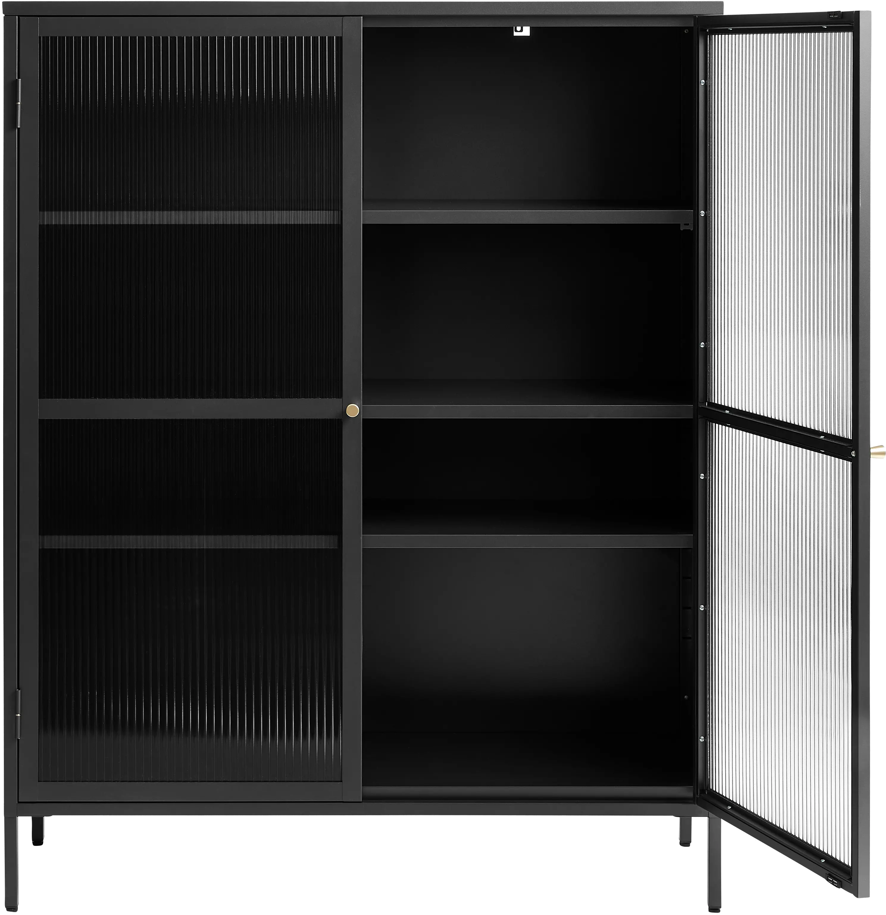 Bronco Black Metal & Glass 55  Tall Display Cabinet-5