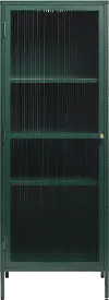 Bronco Green Metal & Glass 63  Tall Display Cabinet