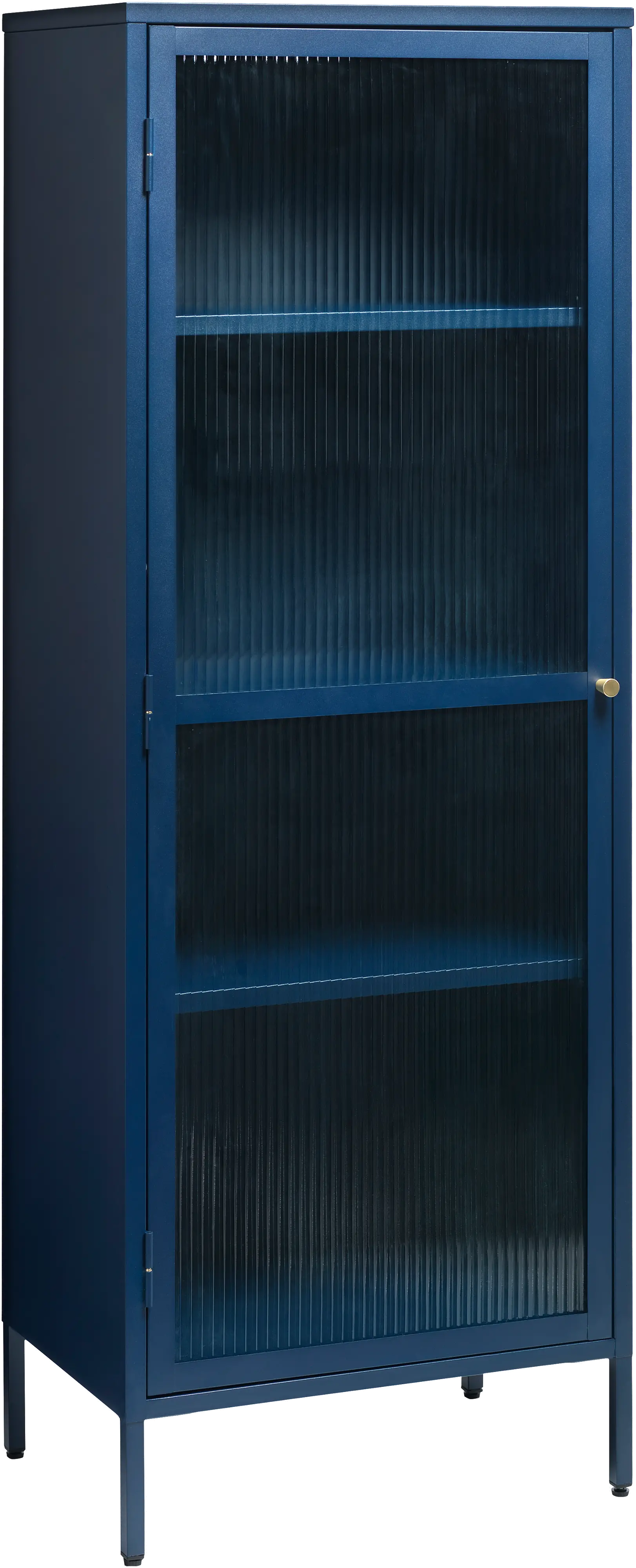 Bronco Blue Metal & Glass 63  Tall Display Cabinet-3