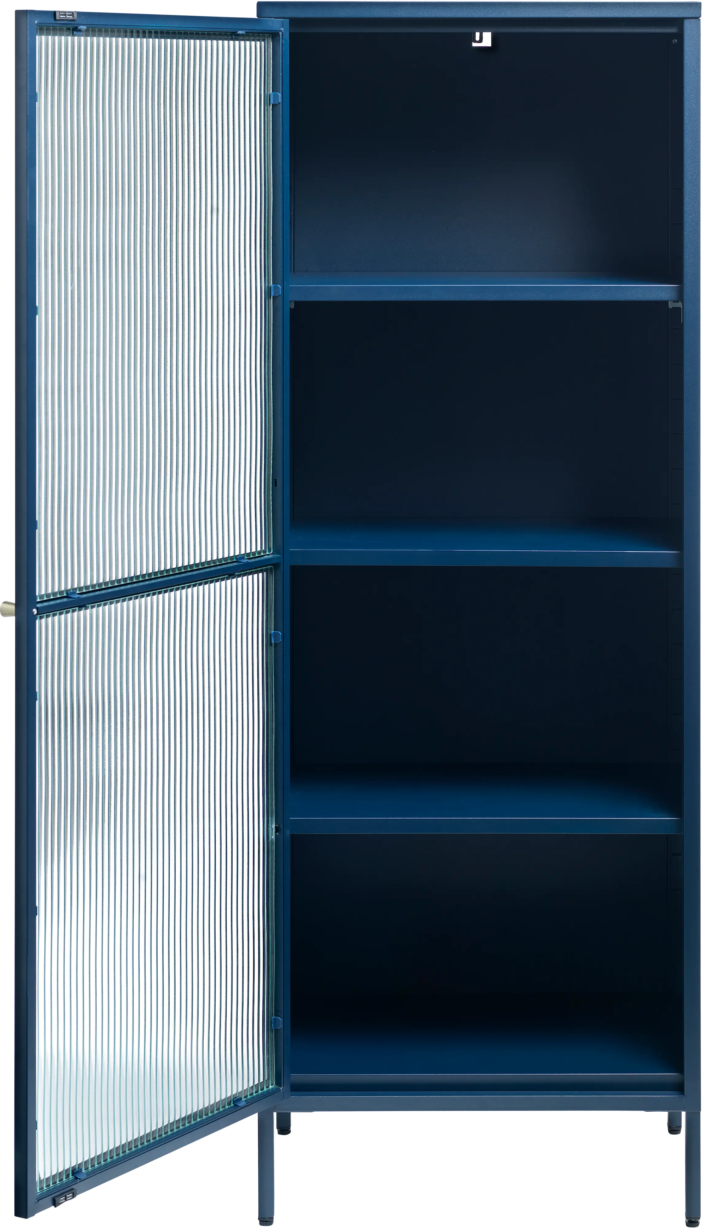Bronco Blue Metal & Glass 63  Tall Display Cabinet-4