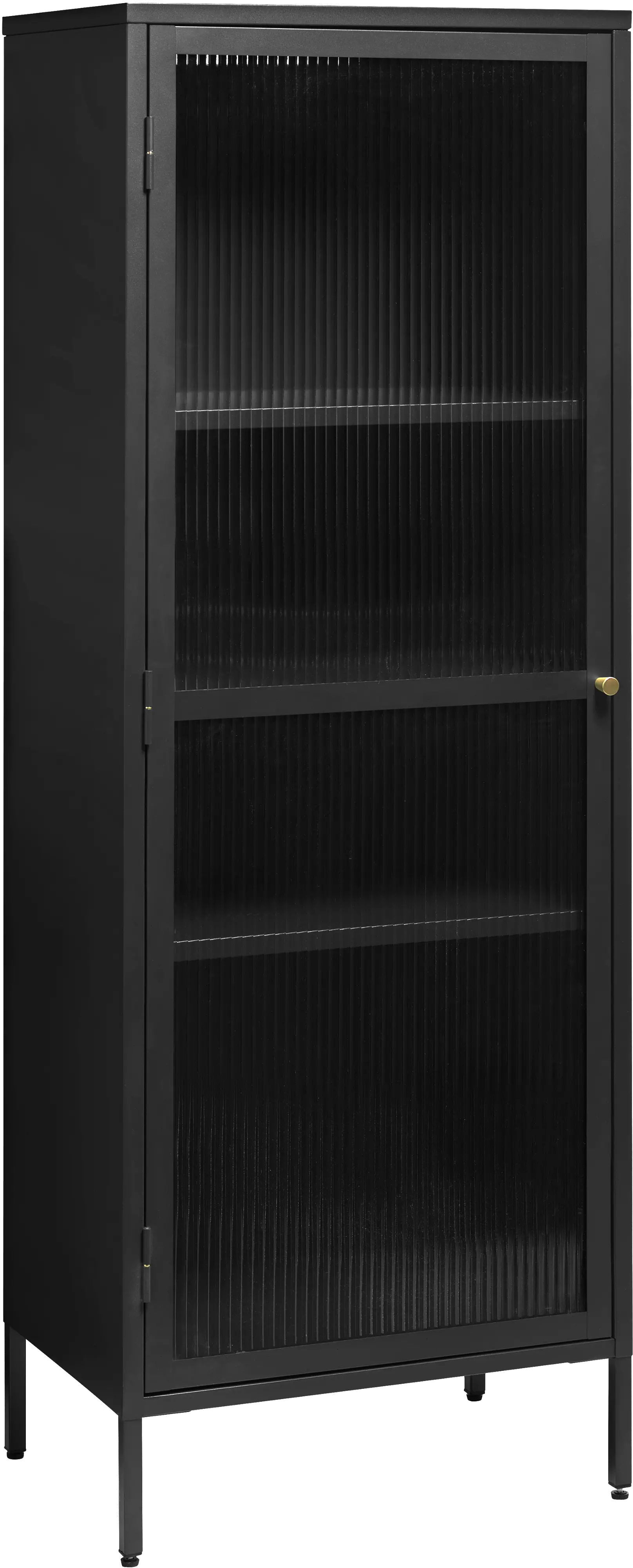 Bronco Black Metal & Glass 63  Tall Display Cabinet-1